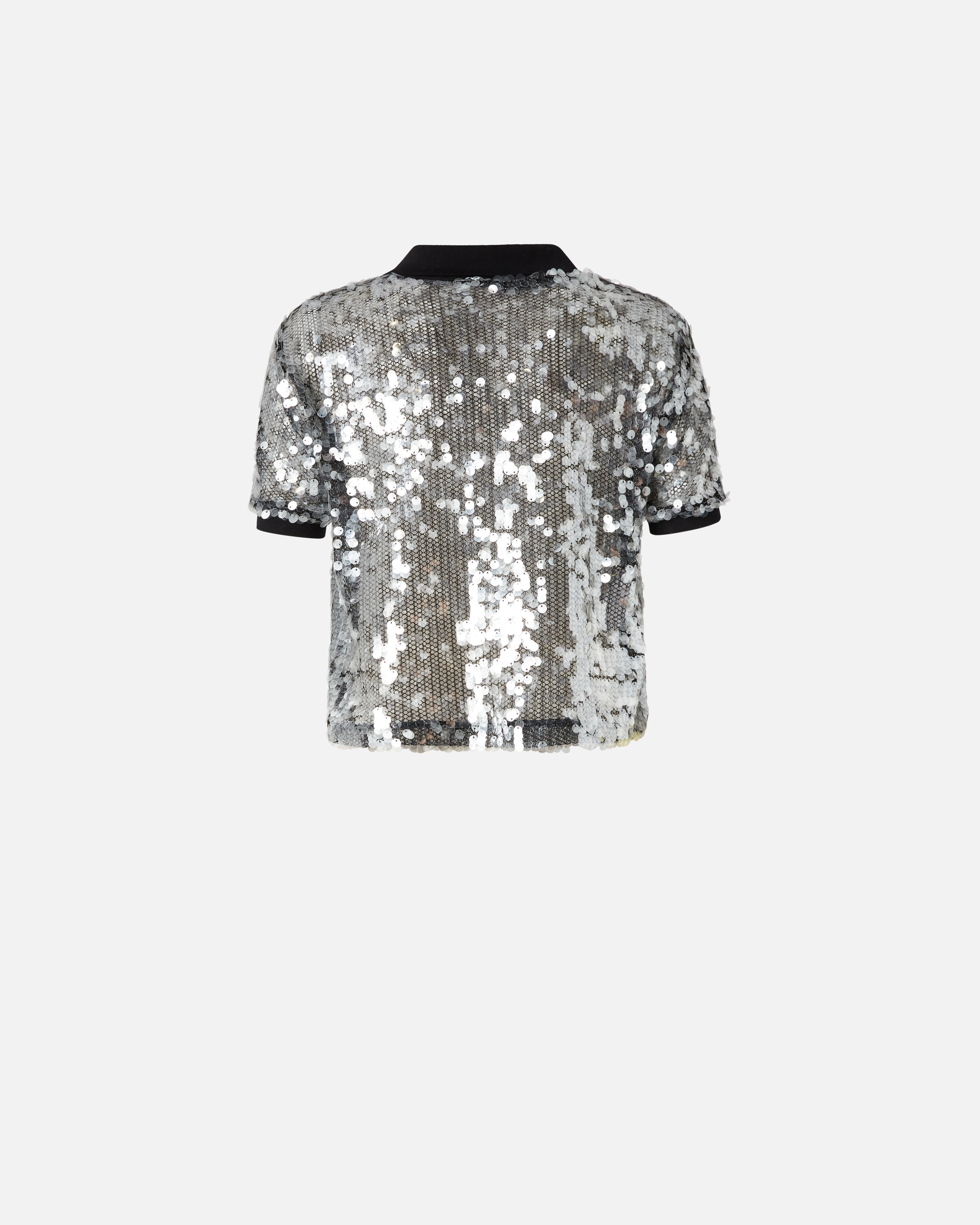 POLO SWEATER WITH SEMI-TRANSPARENT SEQUINS - 6
