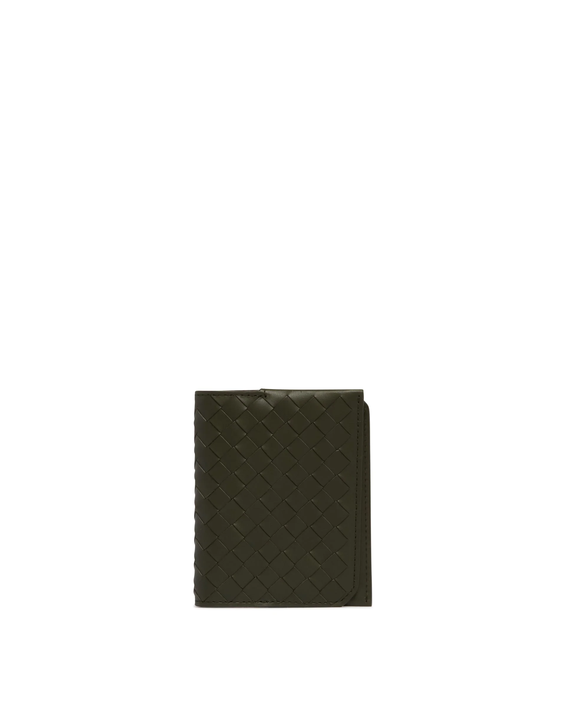 Green Intrecciato Leather Card Holder - 1
