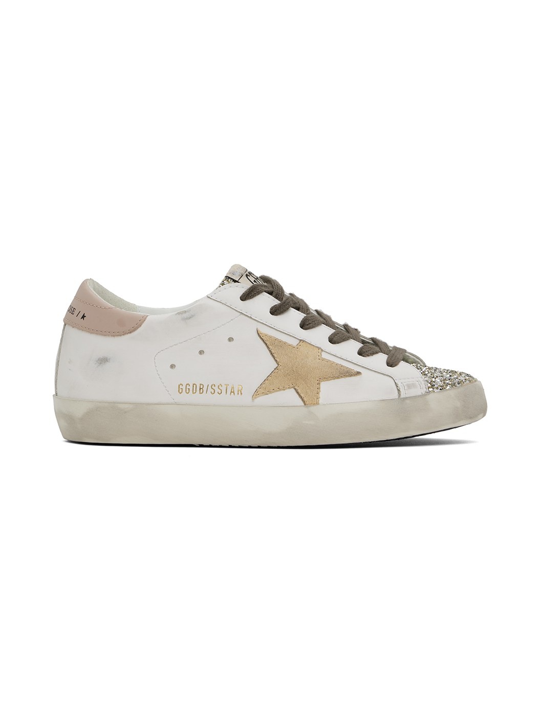 White & Pink Super-Star Classic Sneakers - 1