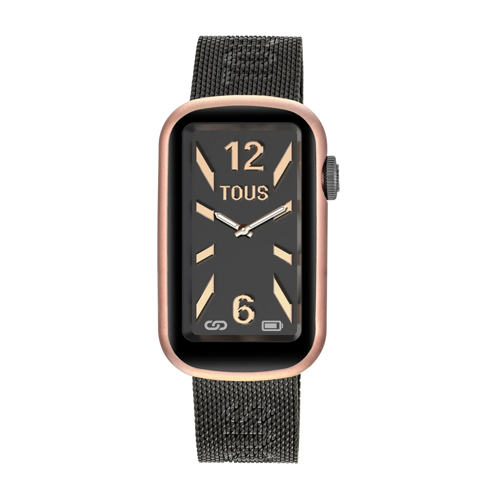 Smartwatch with gray IP steel bracelet and aluminum case in rose-colored IPRG TOUS T-Band Mesh - 1