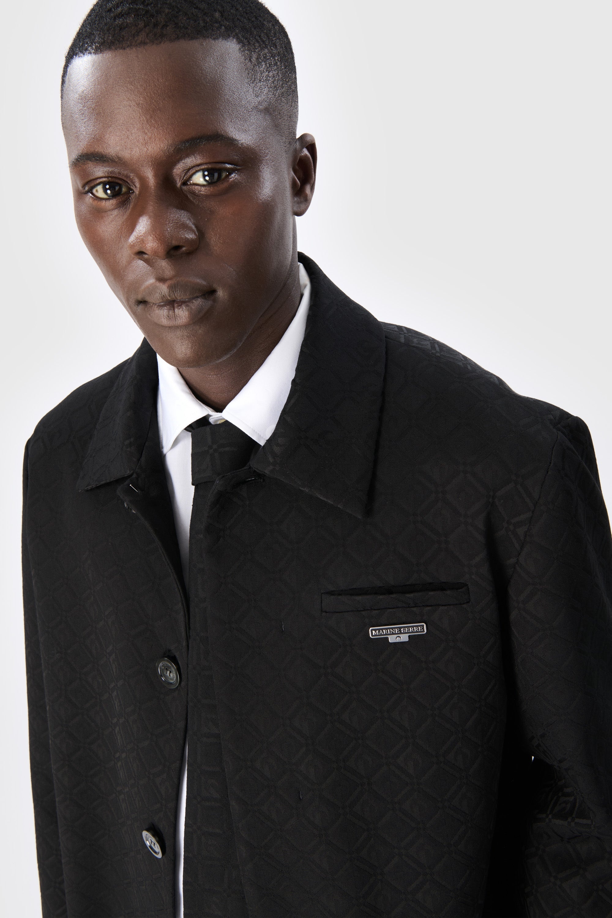 Moon Diamond Jacquard Tailoring Boxy Blazer - 7