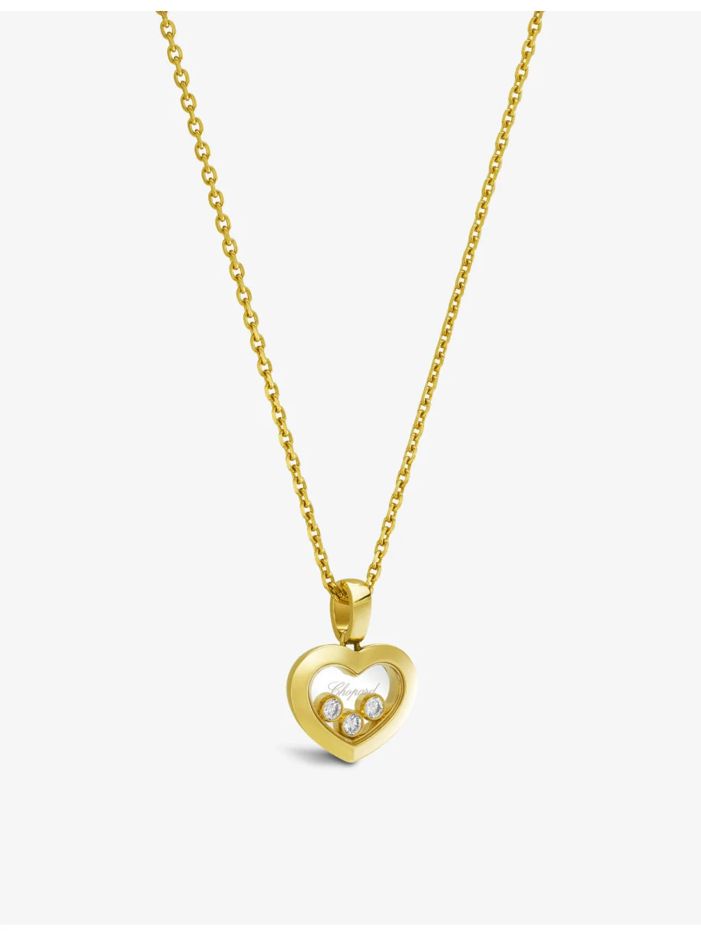 Happy Diamonds 18ct yellow-gold and 0.15ct diamond pendant necklace - 1