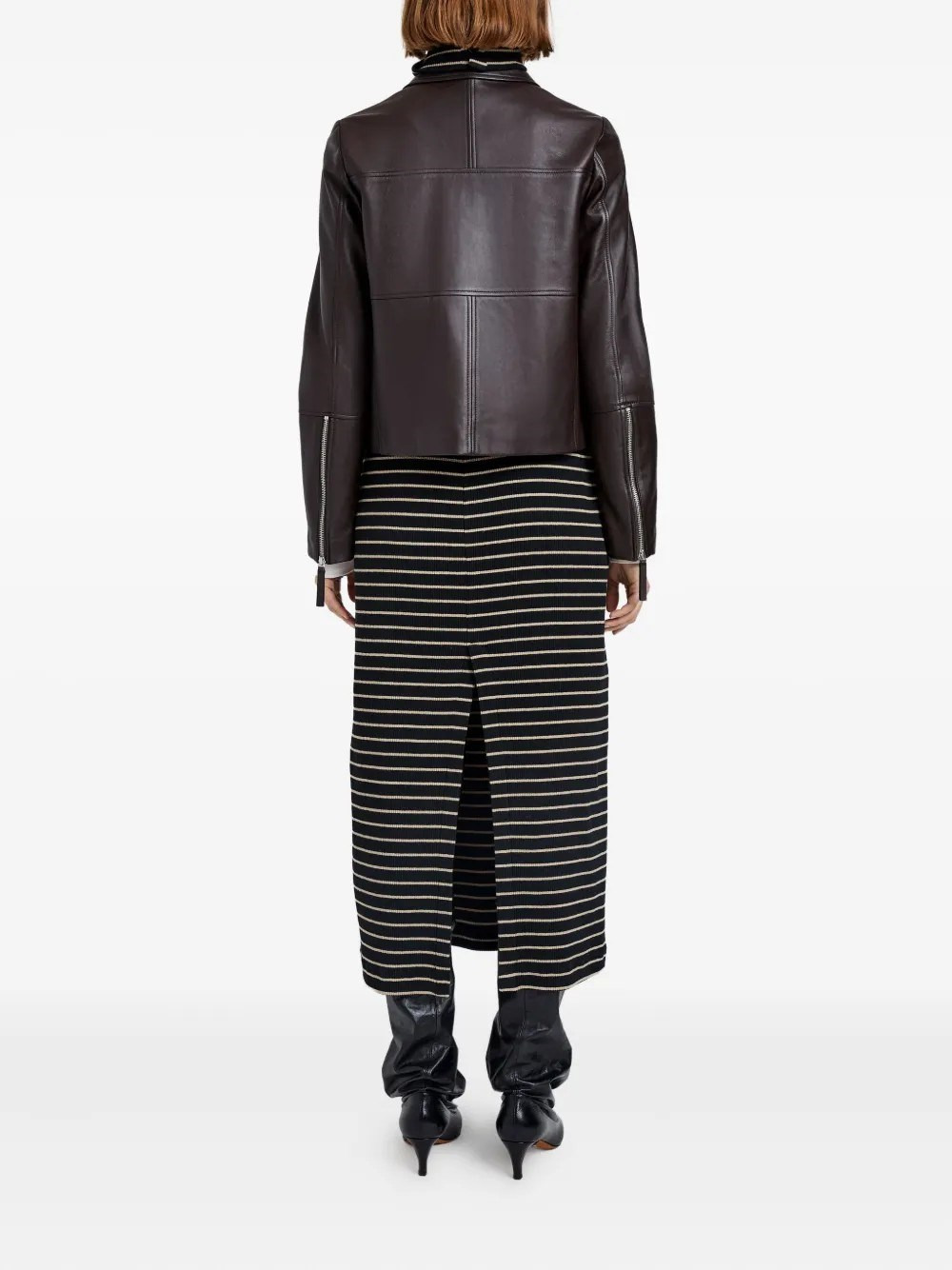 Annabel Jacket in Leather- Chocolate - 3