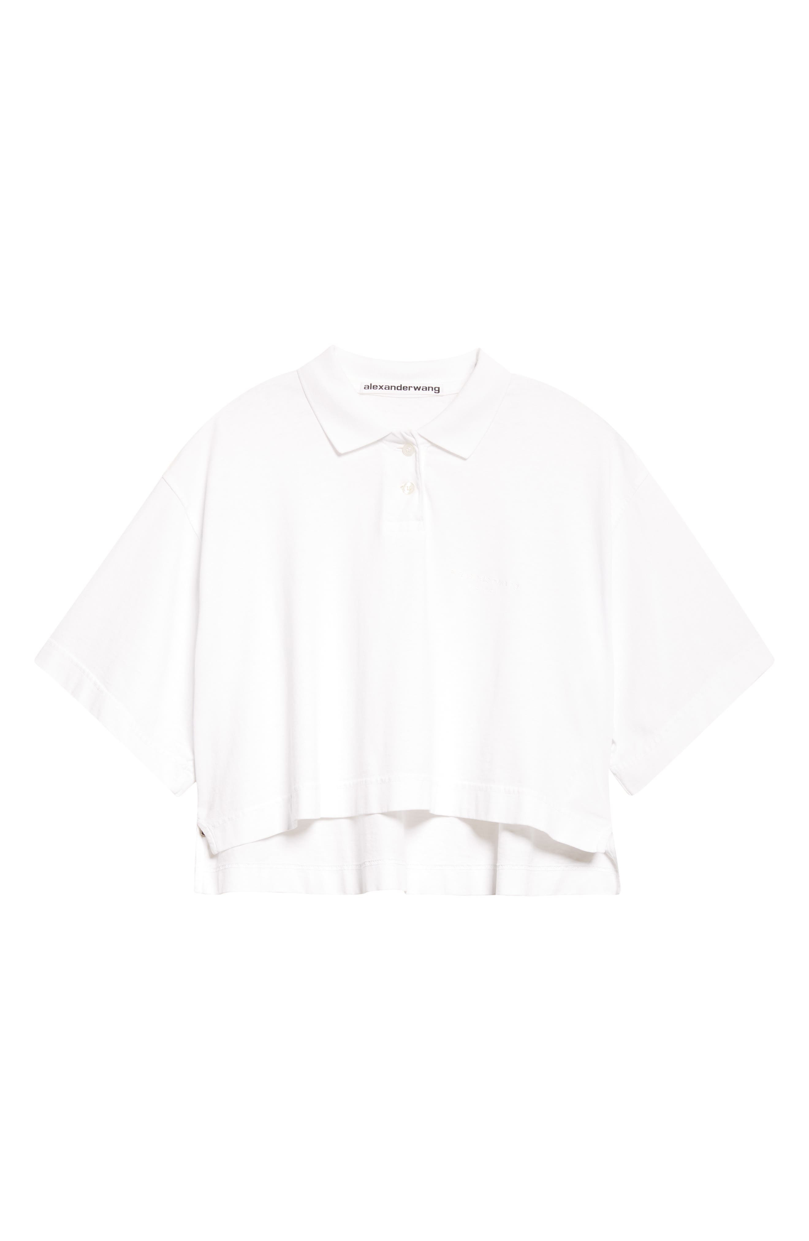 Alexander Wang Crop Polo in Vintage White at Nordstrom - 6