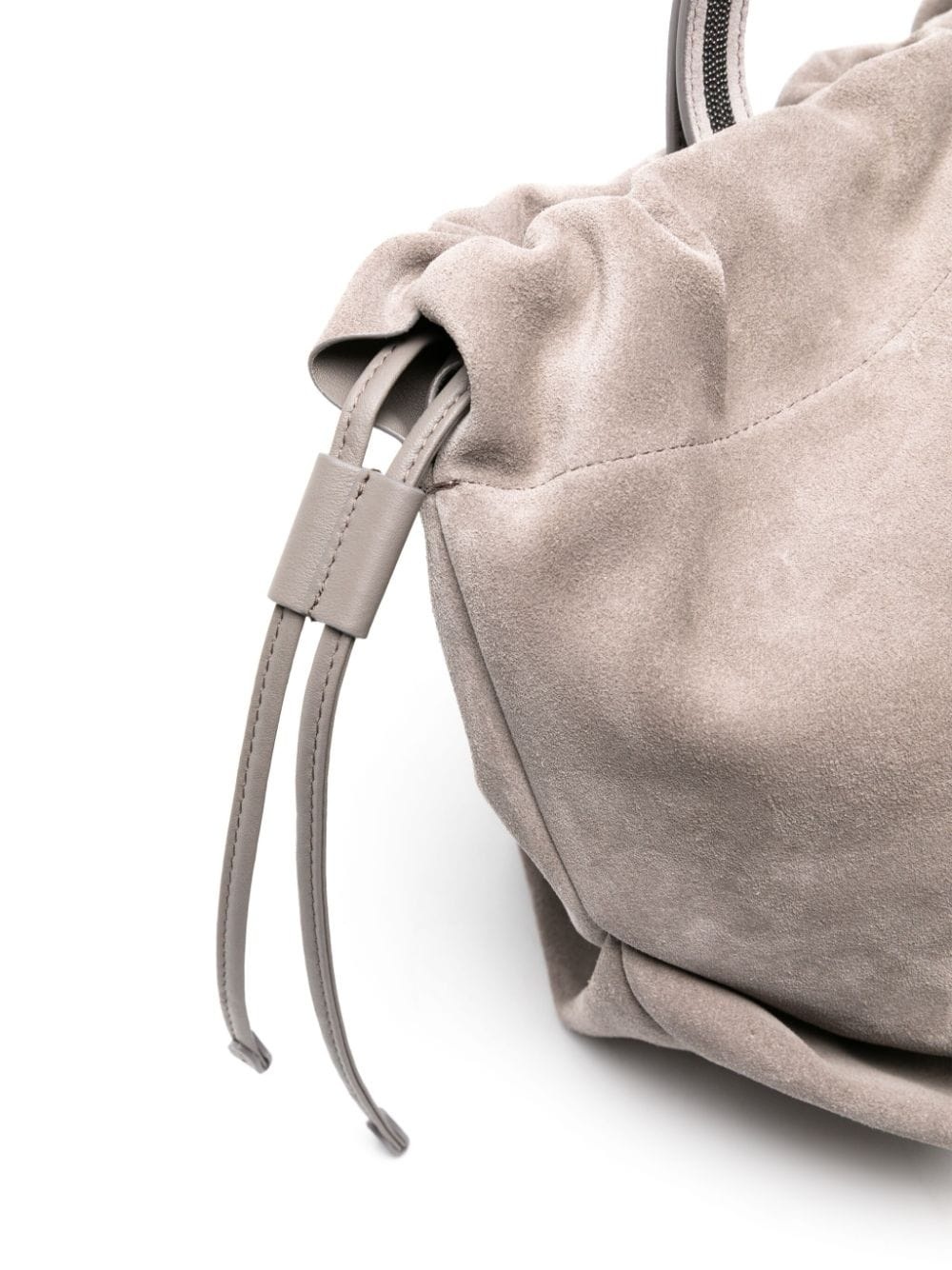 Monili-detail suede shoulder bag - 4