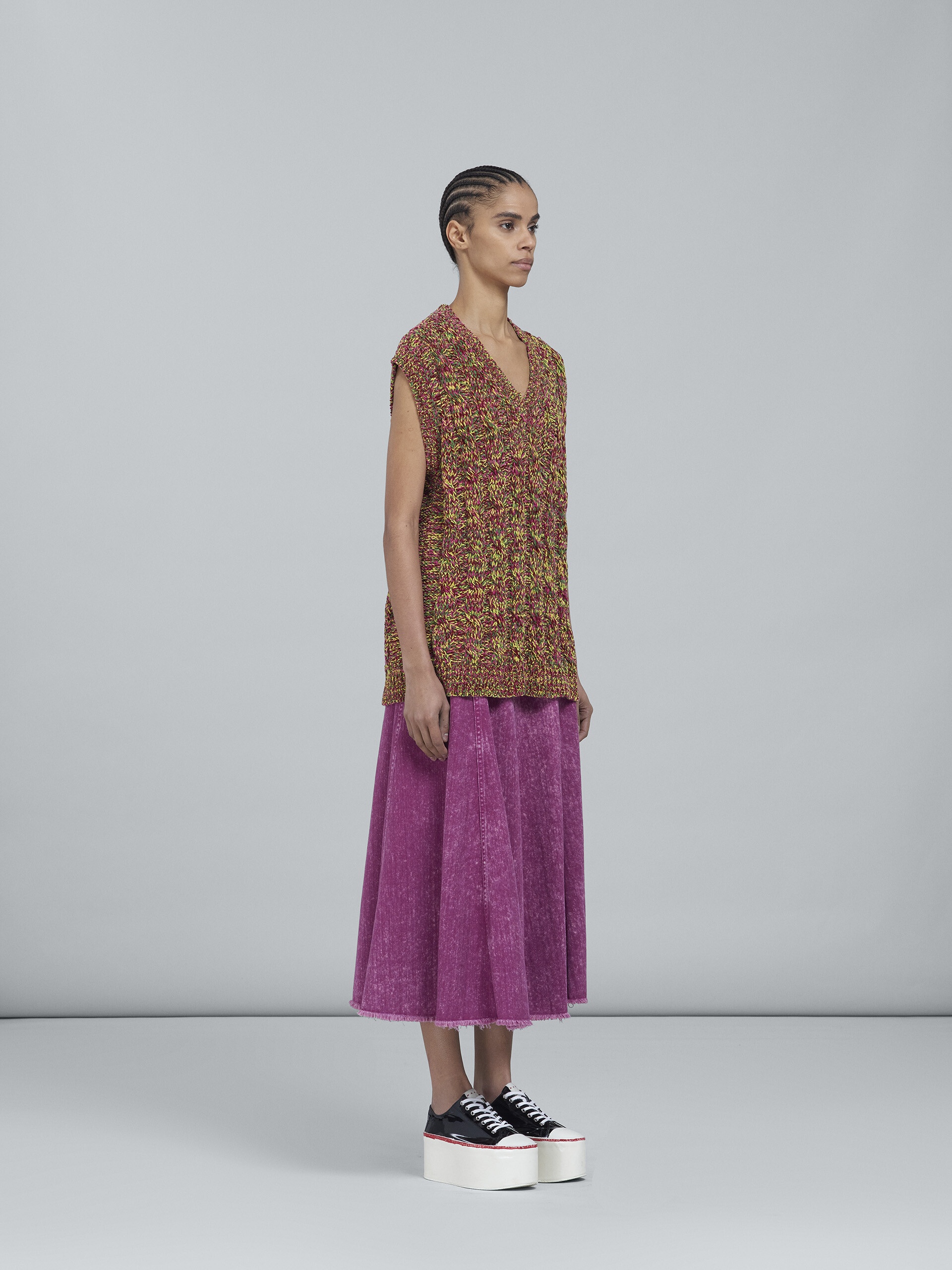 VISCOSE AND COTTON CHENILLE VEST - 5