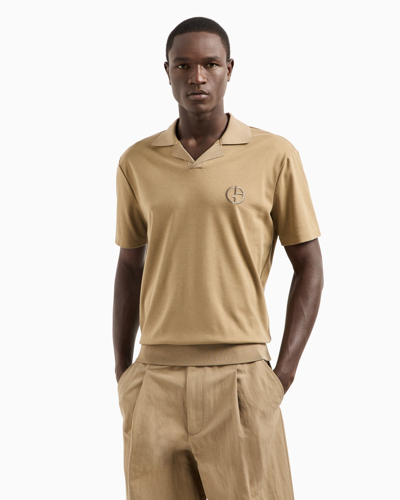 GIORGIO ARMANI SHORT-SLEEVED POLO SHIRT IN COTTON AND CASHMERE INTERLOCK outlook