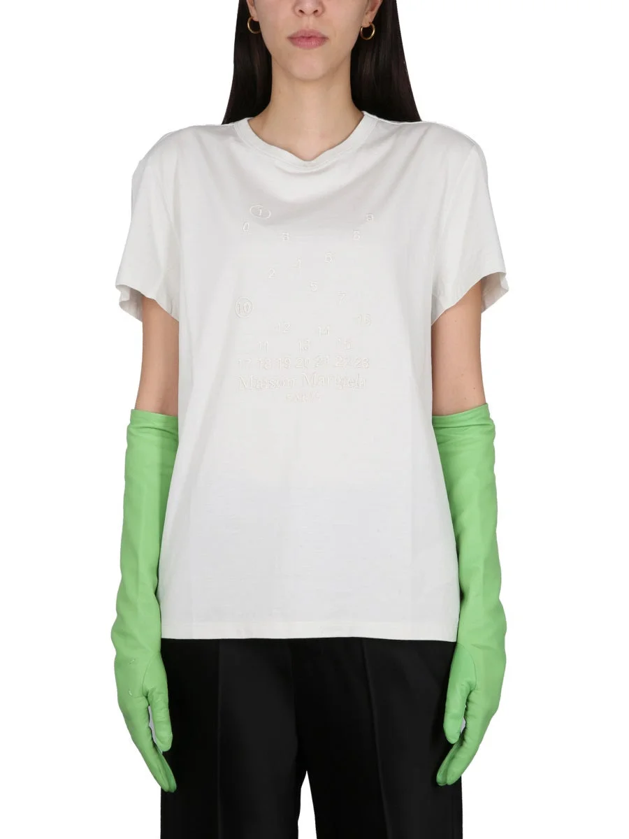 Maison Margiela Women T-Shirt With Logo Embroidery - 1