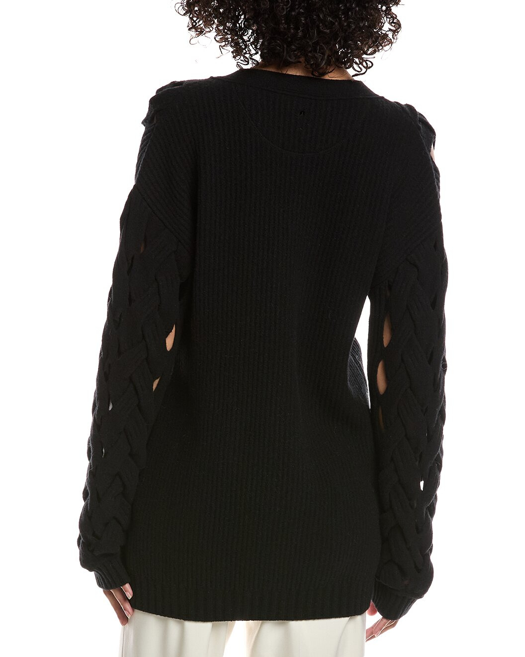 Valentino Open Cable Knit Wool & Angora-Blend Cardigan - 2