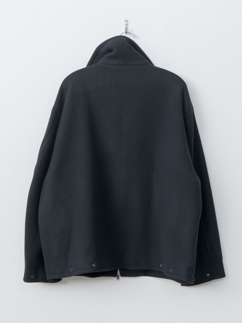 Melton Stand Collar Zip Blouson - Black 7