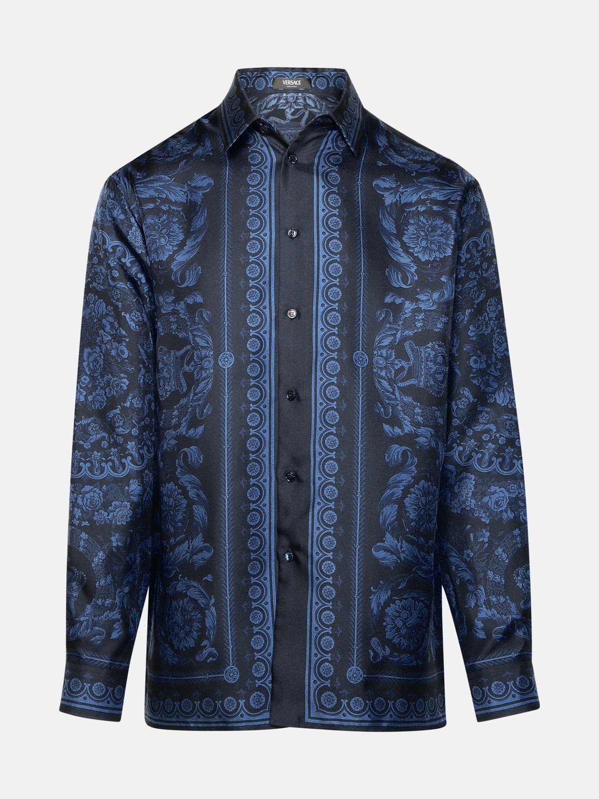 'BAROCCO' BLUE SILK SHIRT - 1