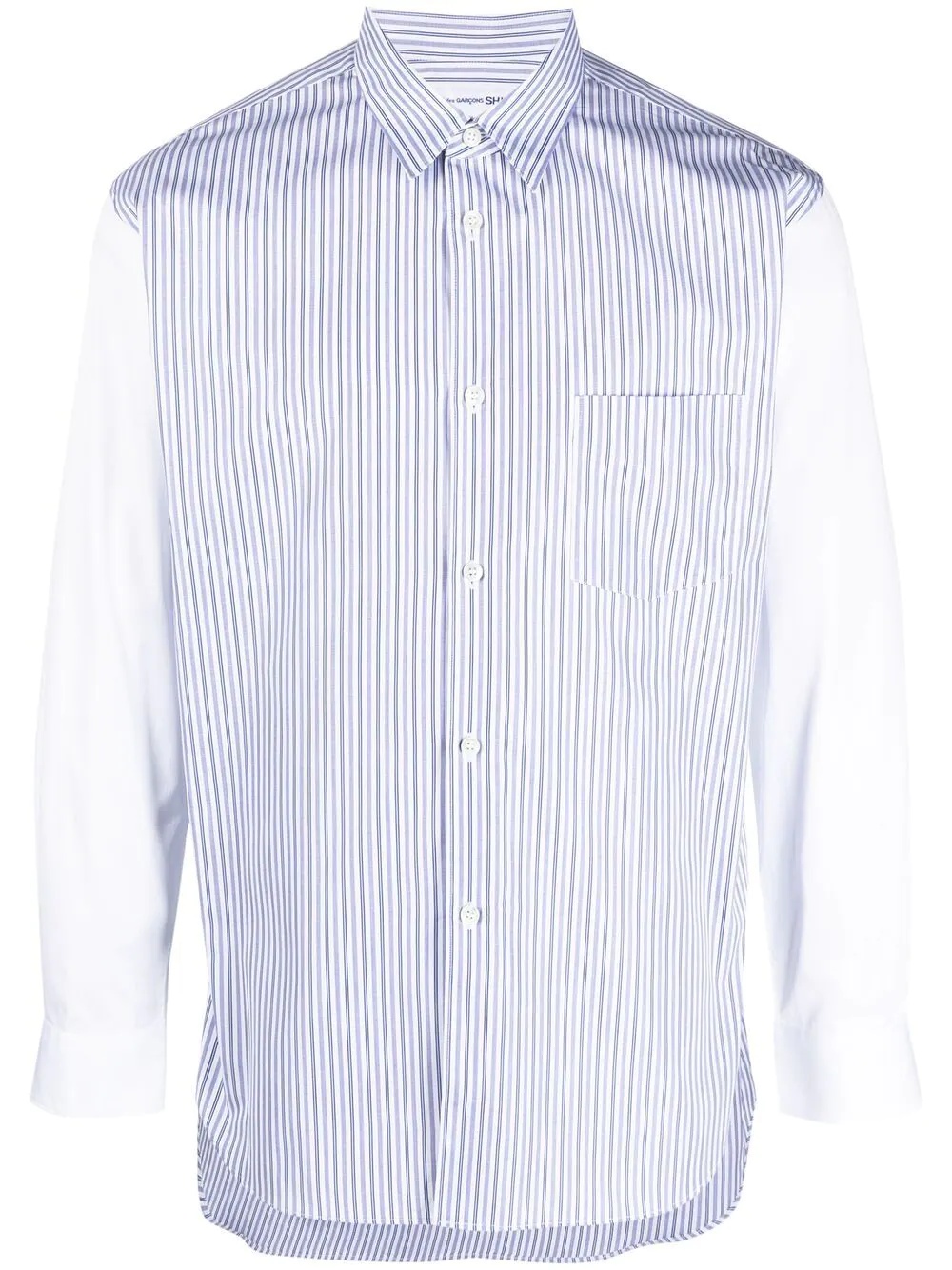 contrast sleeve pinstripe shirt - 1