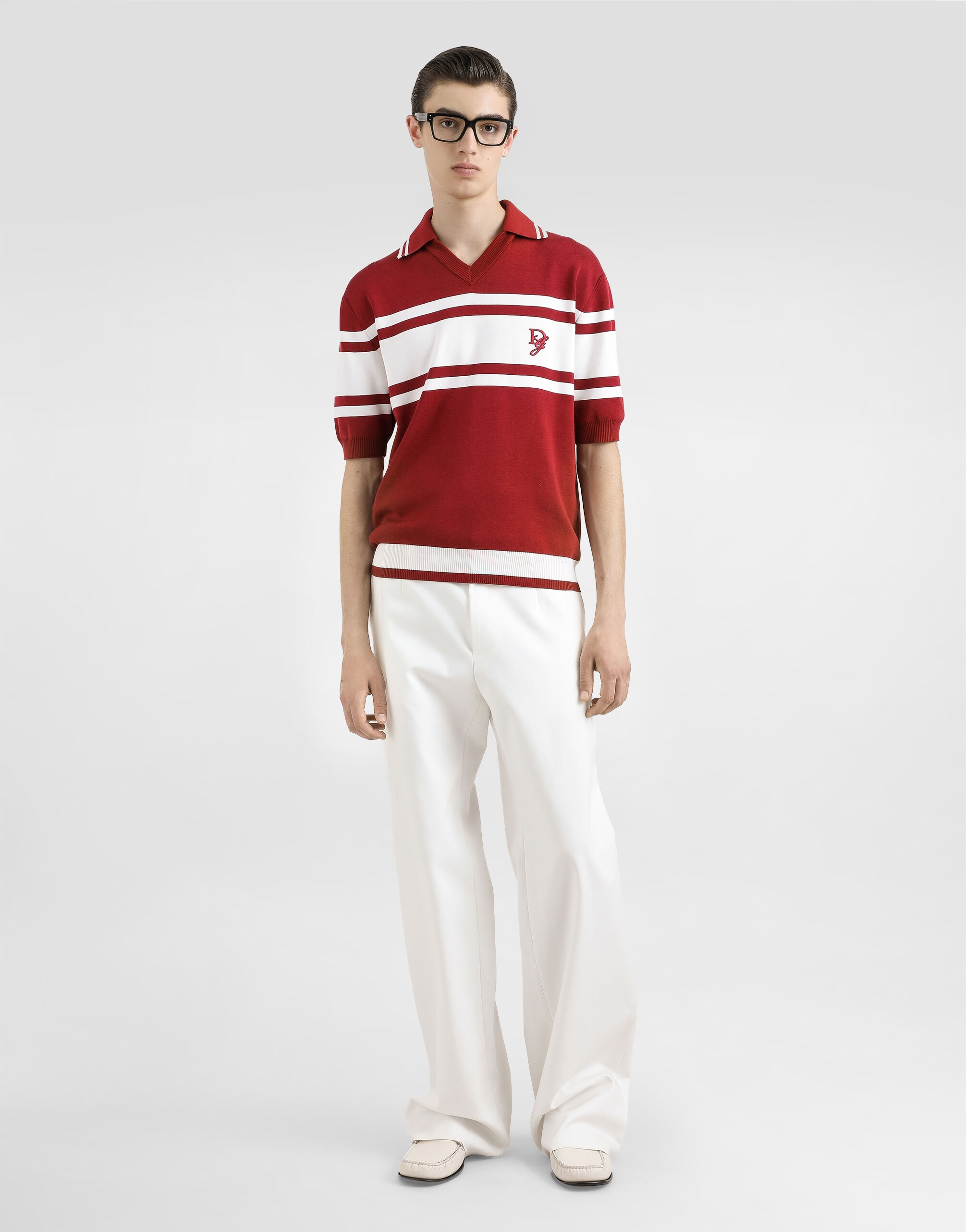 Silk and cotton polo-shirt with logo embroidery - 2