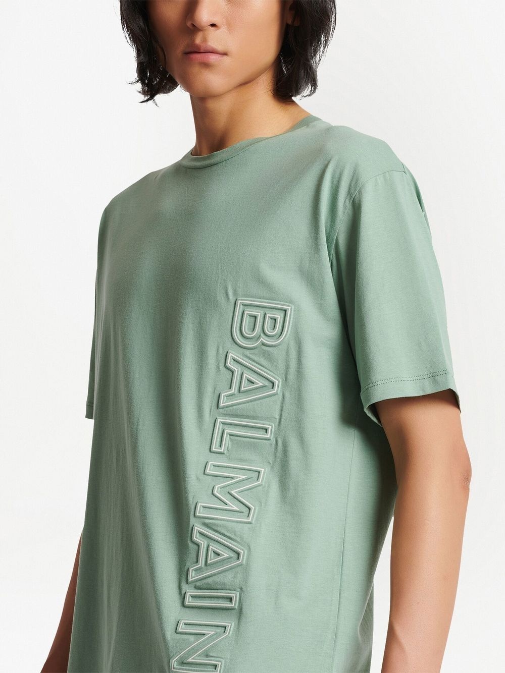 logo-embossed cotton T-shirt - 5