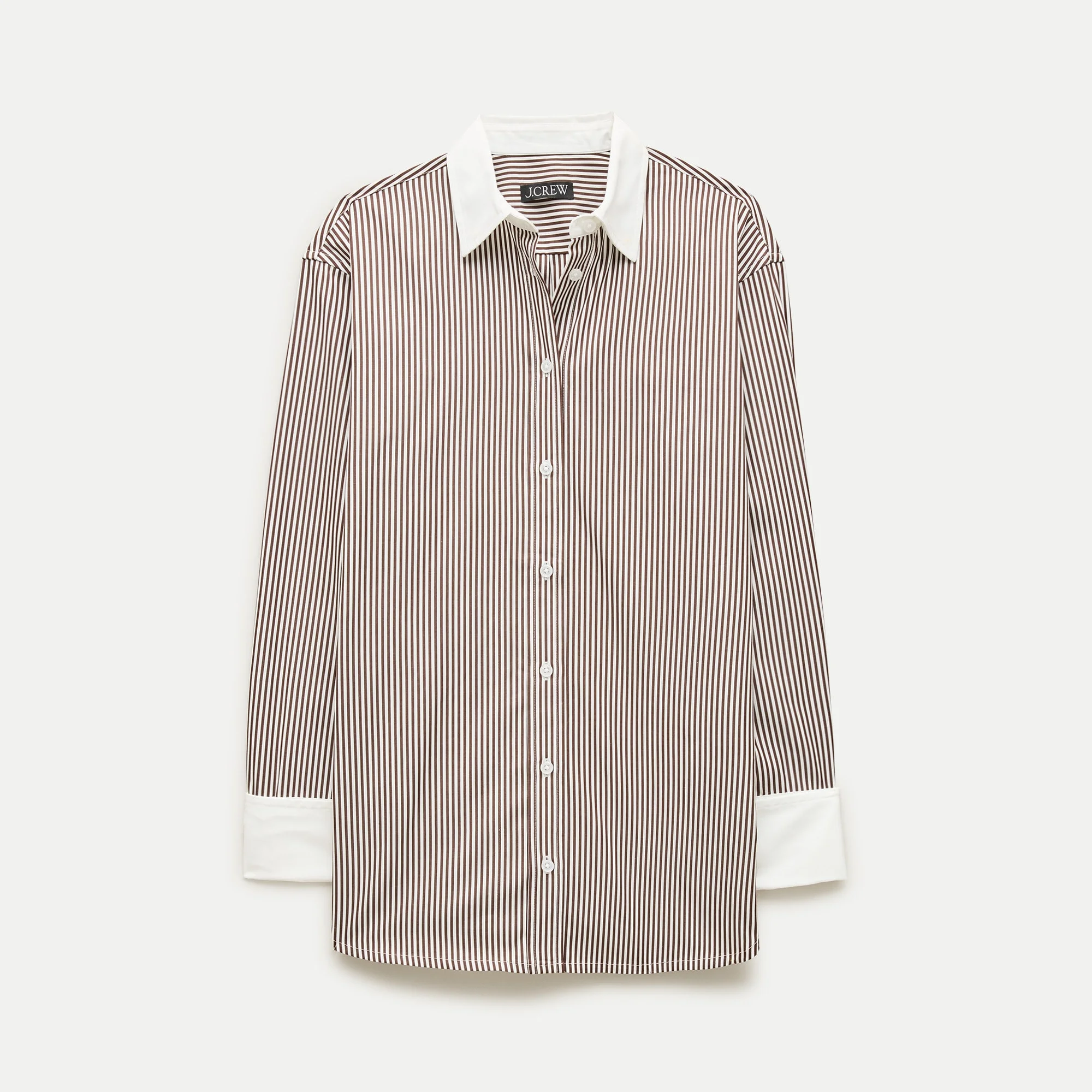 Esme relaxed-fit button-up shirt in striped Greenwich poplin - 1