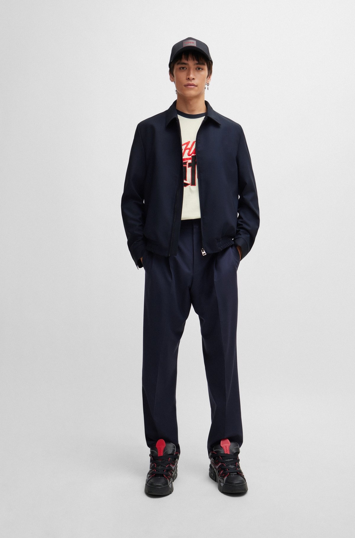 MODERN-FIT SUIT IN PERFORMANCE-STRETCH CLOTH - 1