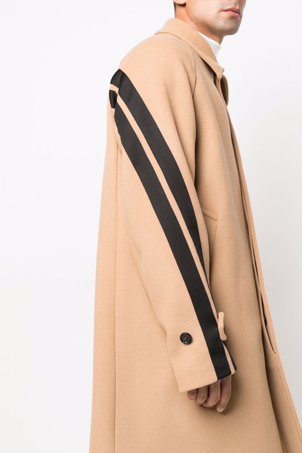 twist-stripe tailored coat - 2