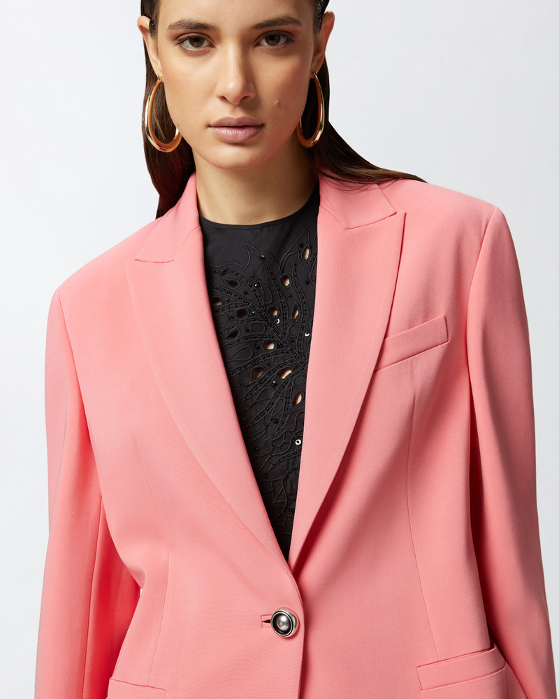 SINGLE-BREASTED CADY BLAZER WITH JEWEL BUTTON 5