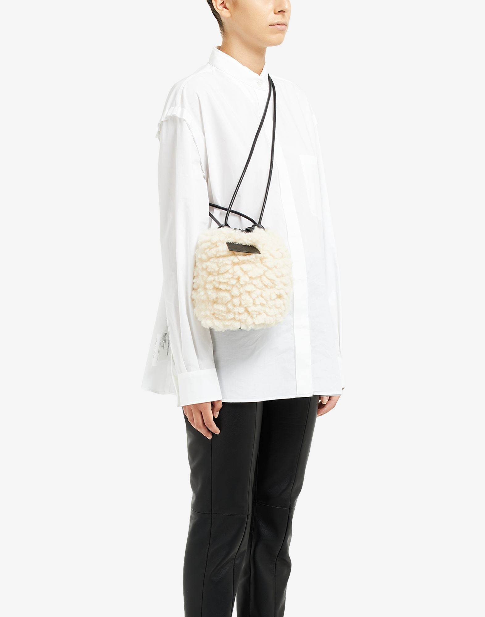 Faux shearling bucket bag - 5