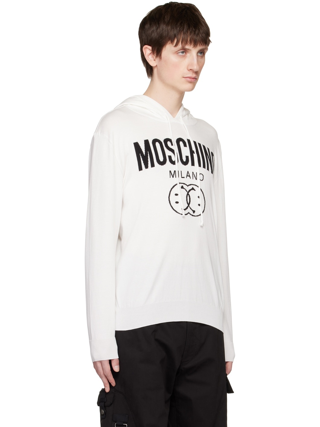 White Double Smiley Hoodie - 2