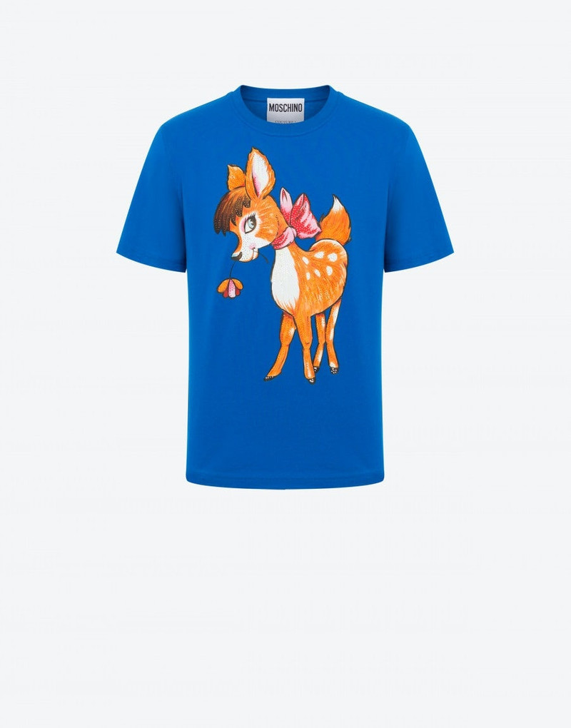 ILLUSTRATED ANIMALS ORGANIC JERSEY T-SHIRT WITH RHINESTONES 1