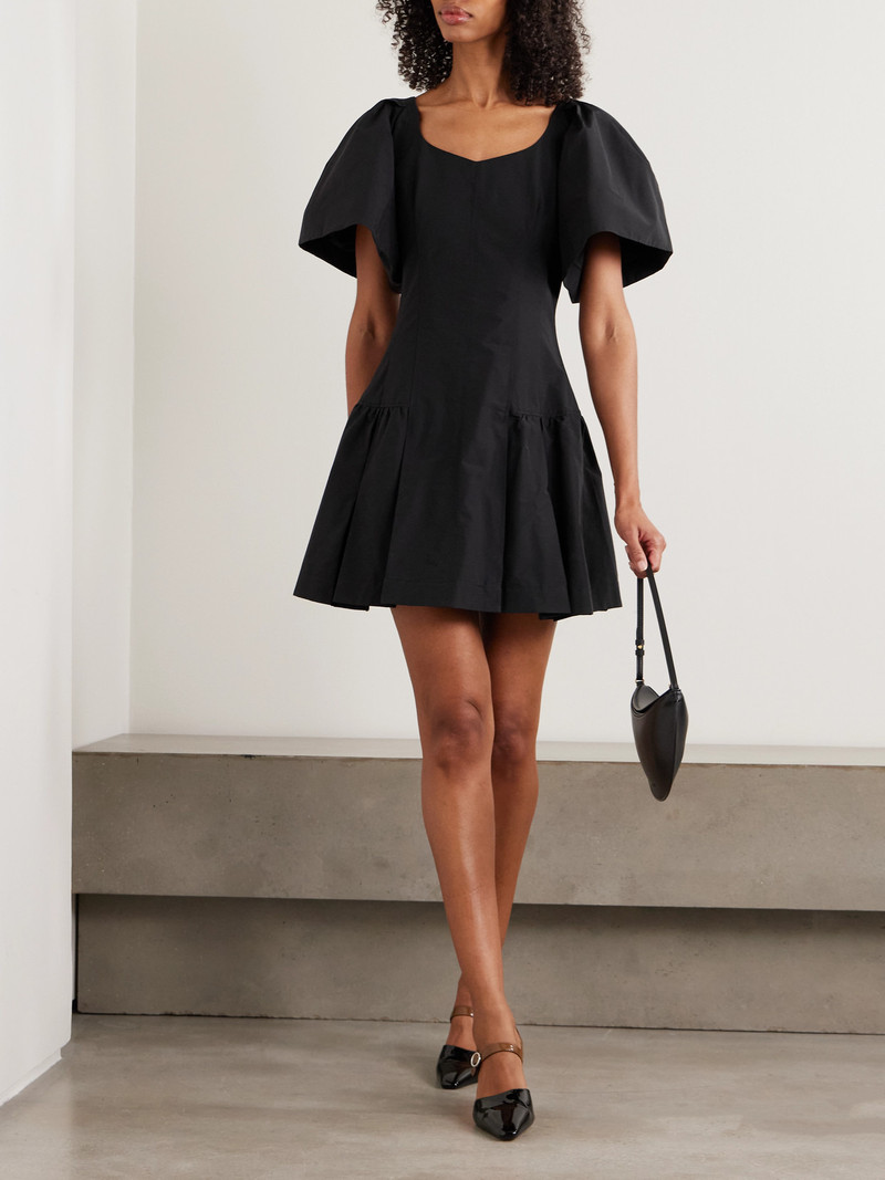 SIMKHAI Hattie Pleated Cotton-blend Faille Mini Dress outlook