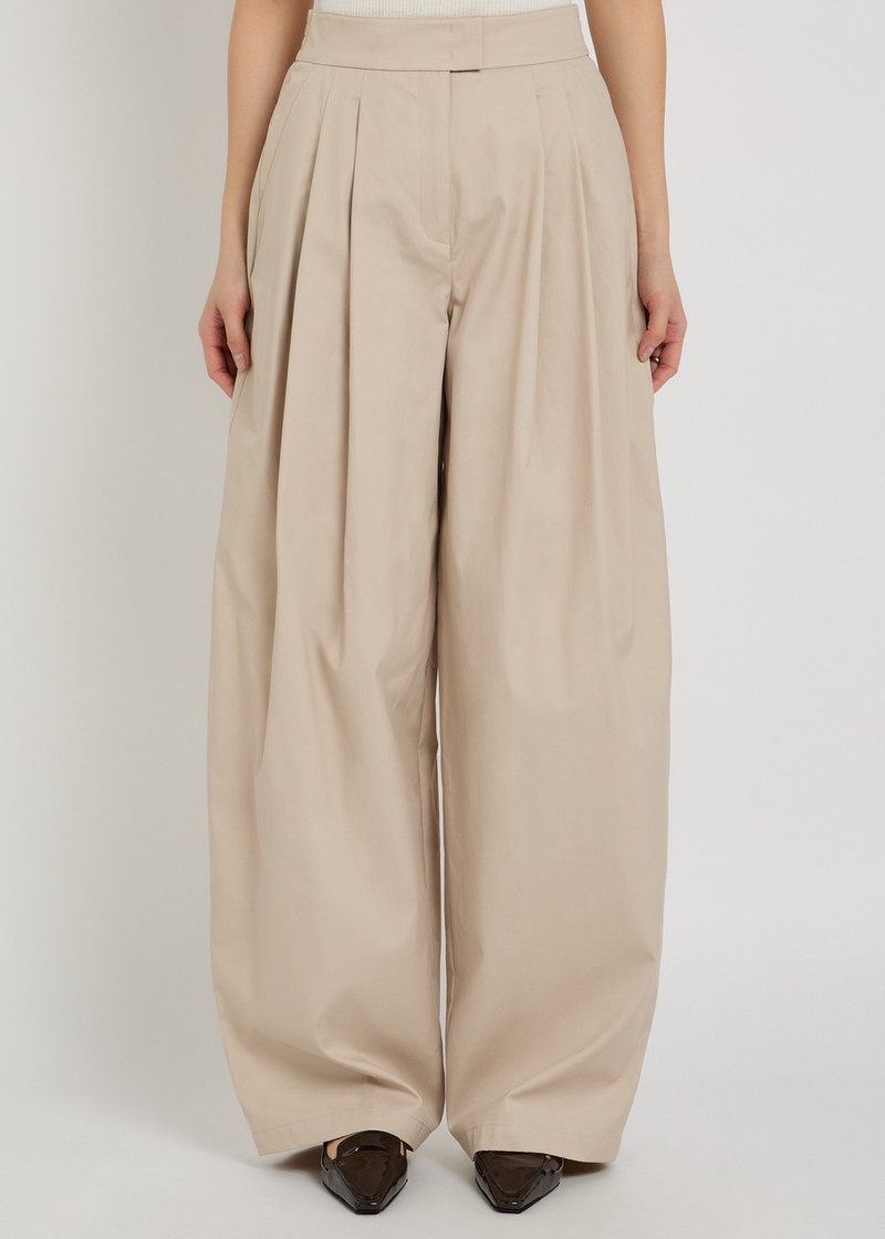 EMPORIO ARMANI Emporio Armani Pleated Cotton-poplin Trousers outlook
