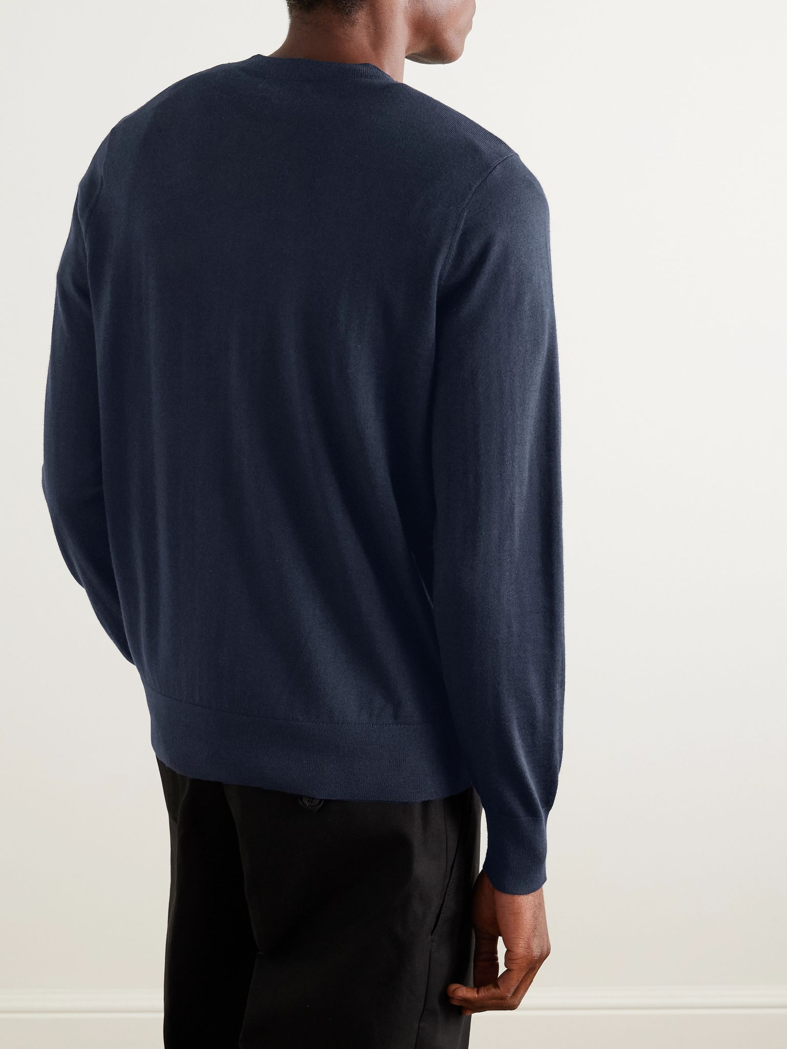 Merino Wool Sweater Navy - 4
