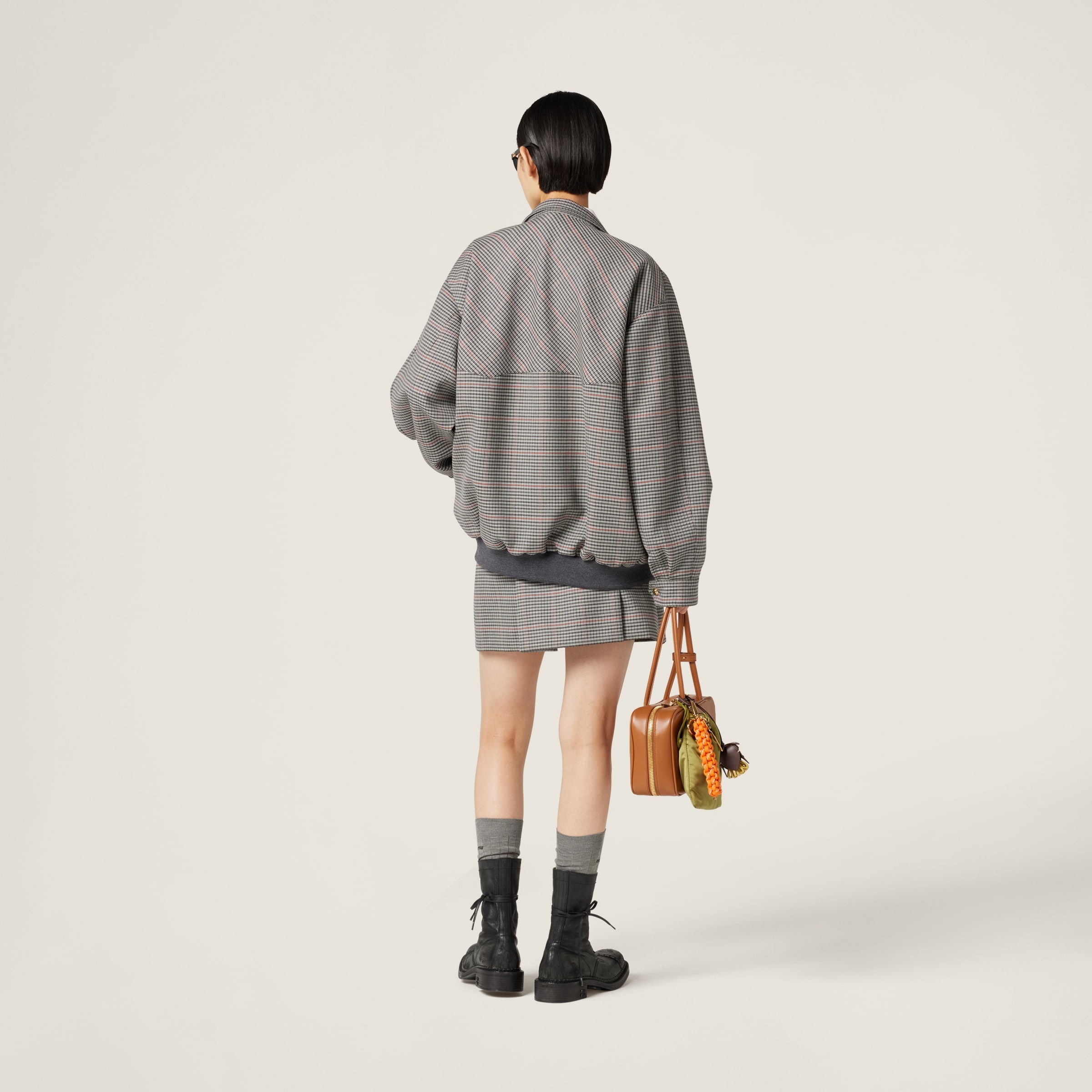 Checked blouson jacket - 3