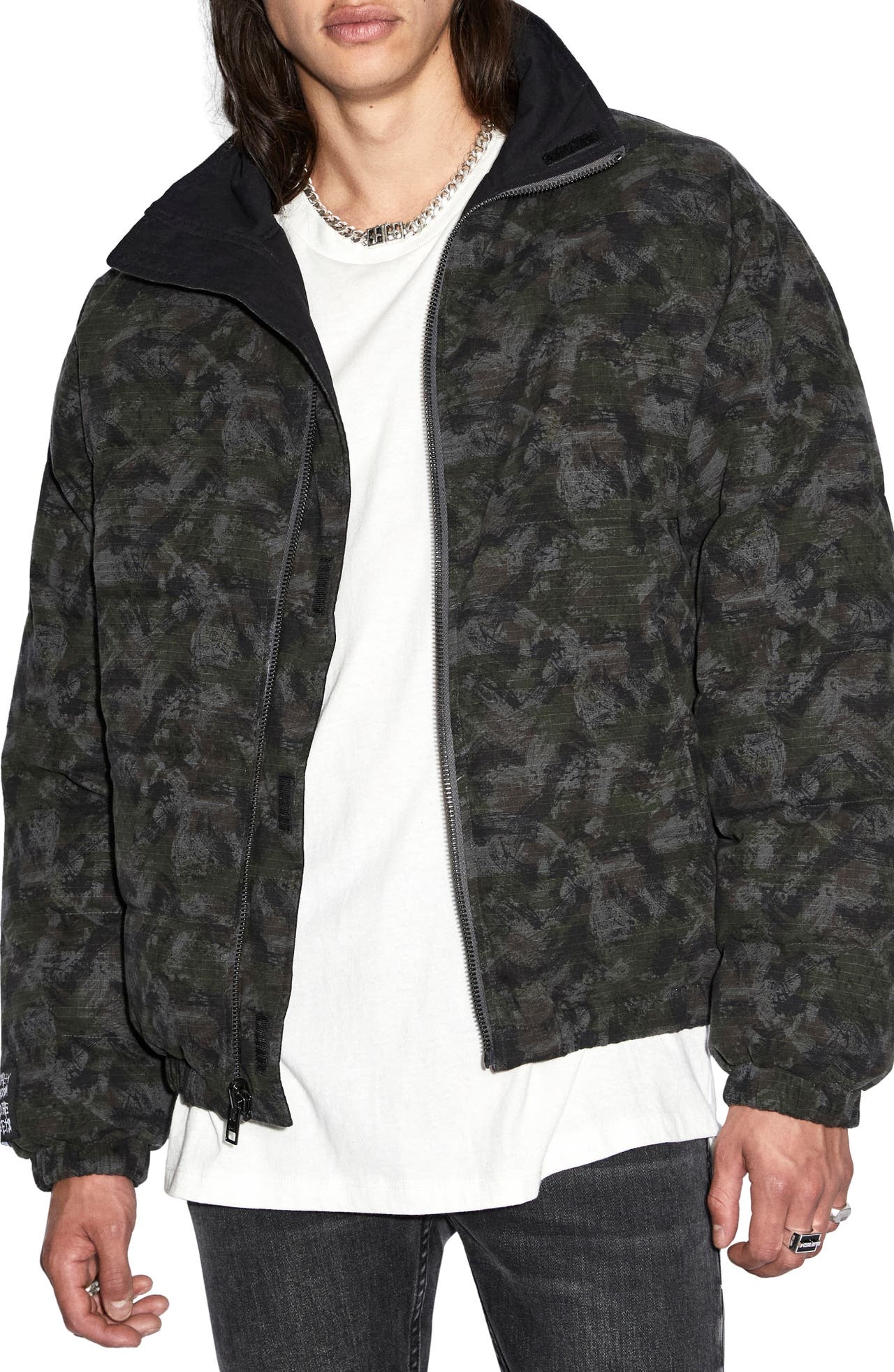 Ksubi Amnesia Reversible Cotton Puffer Jacket in Assorted at Nordstrom - 1