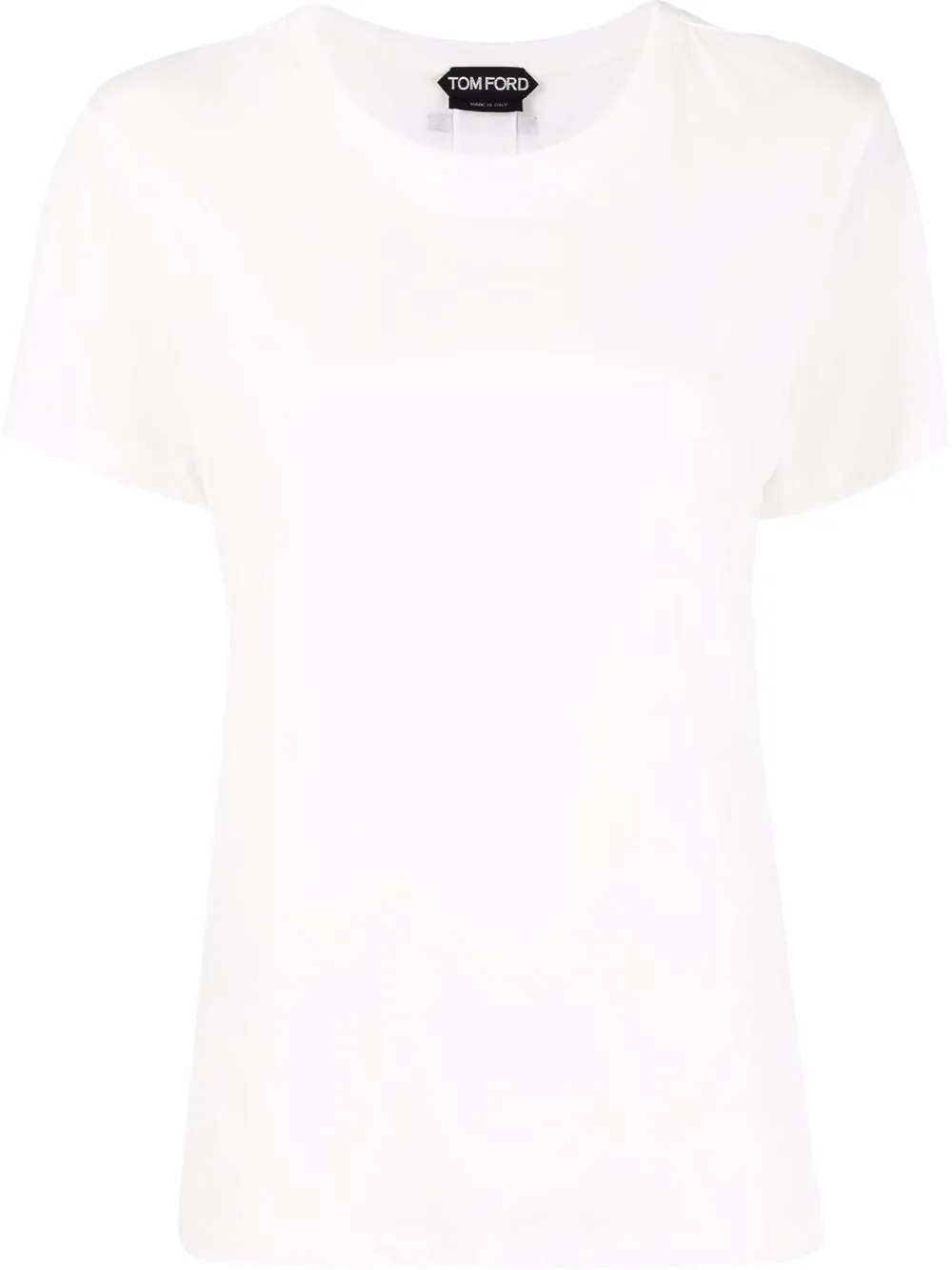 logo-patch silk T-shirt - 1