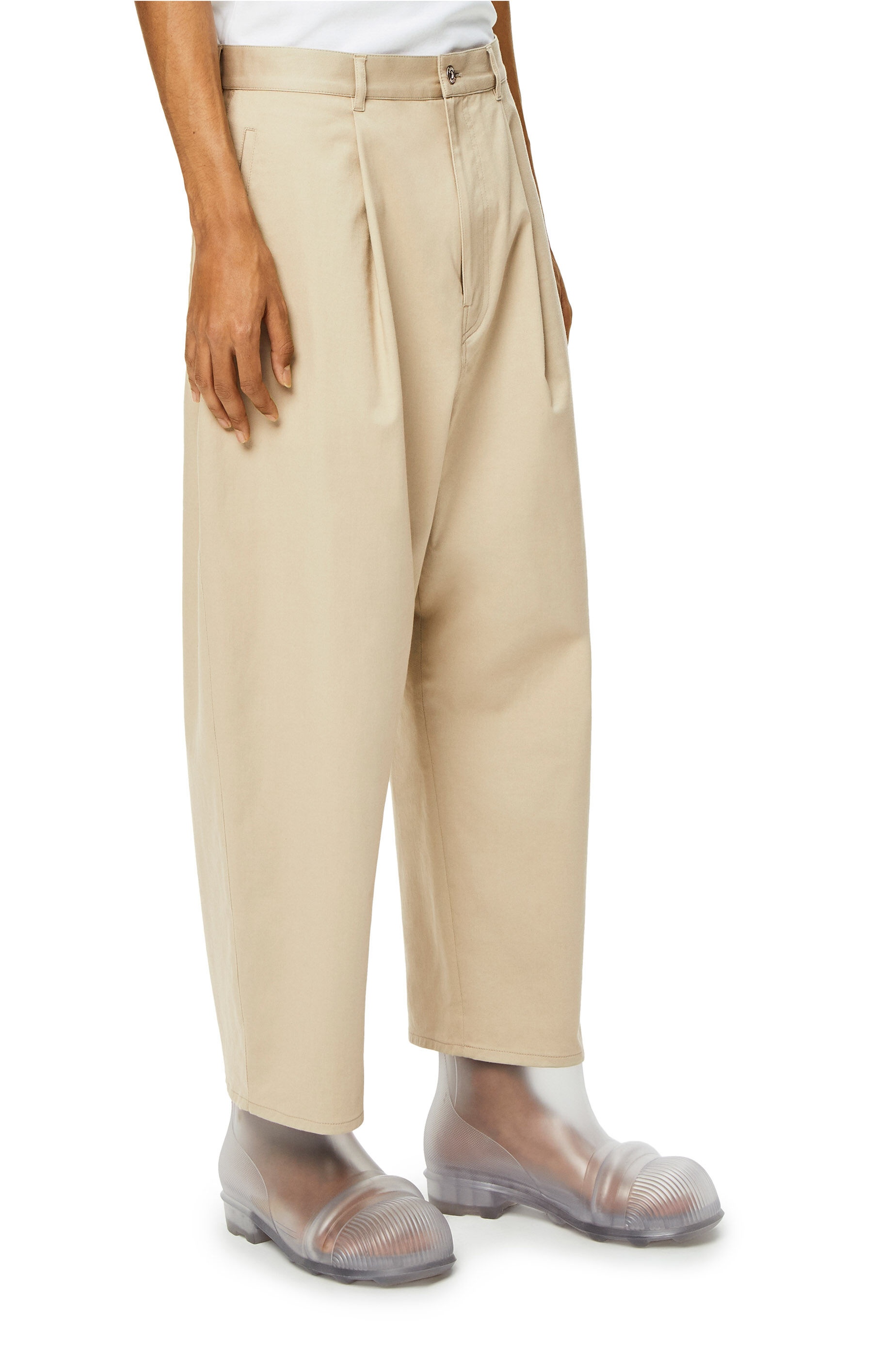 Single pleat trousers in cotton - 3