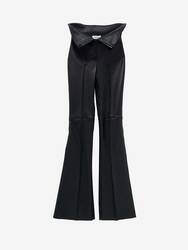 Fold Over Waist Leather Trousers - 1