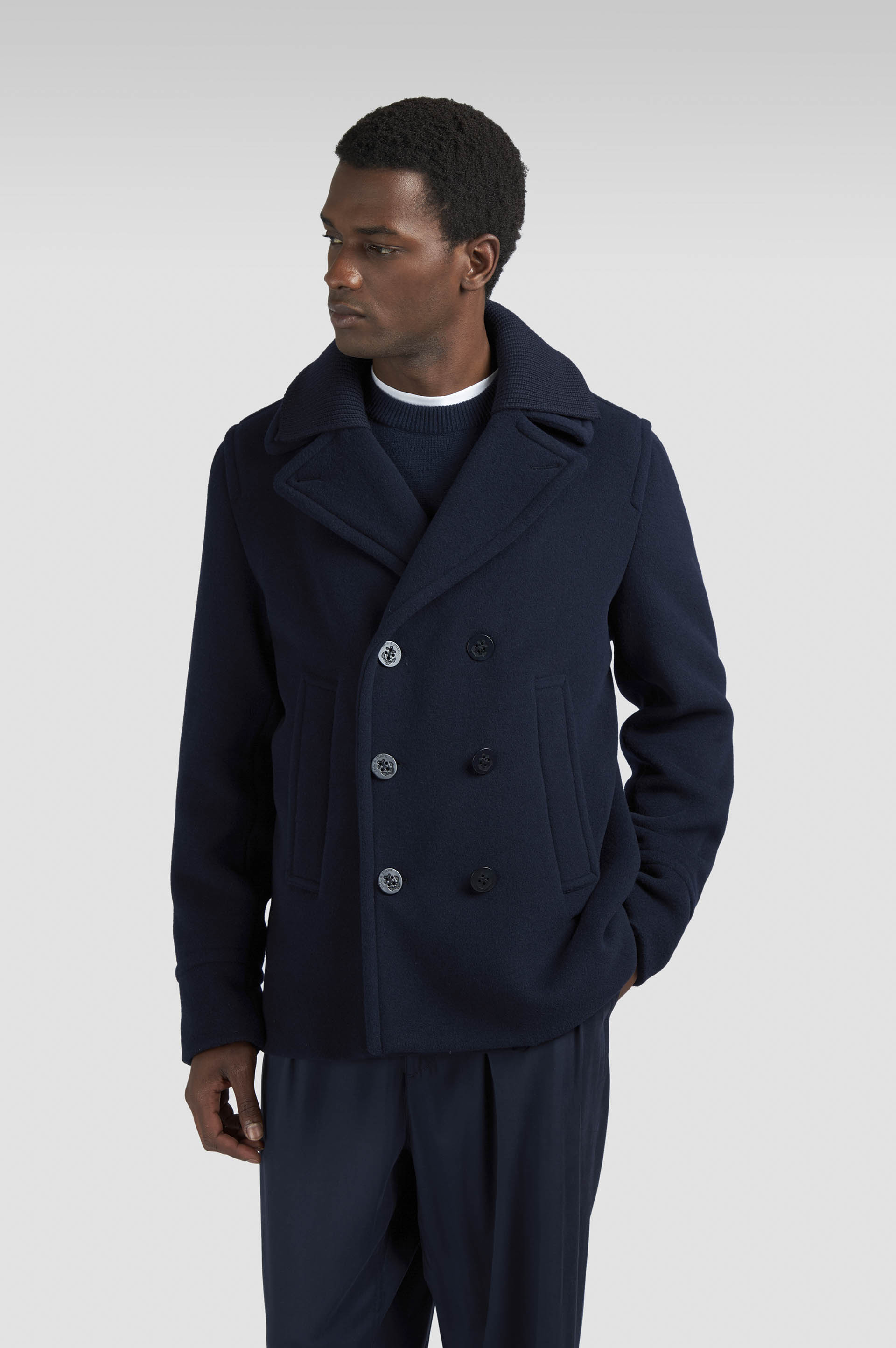 PEACOAT IN WOOL AND CASHMERE - 7