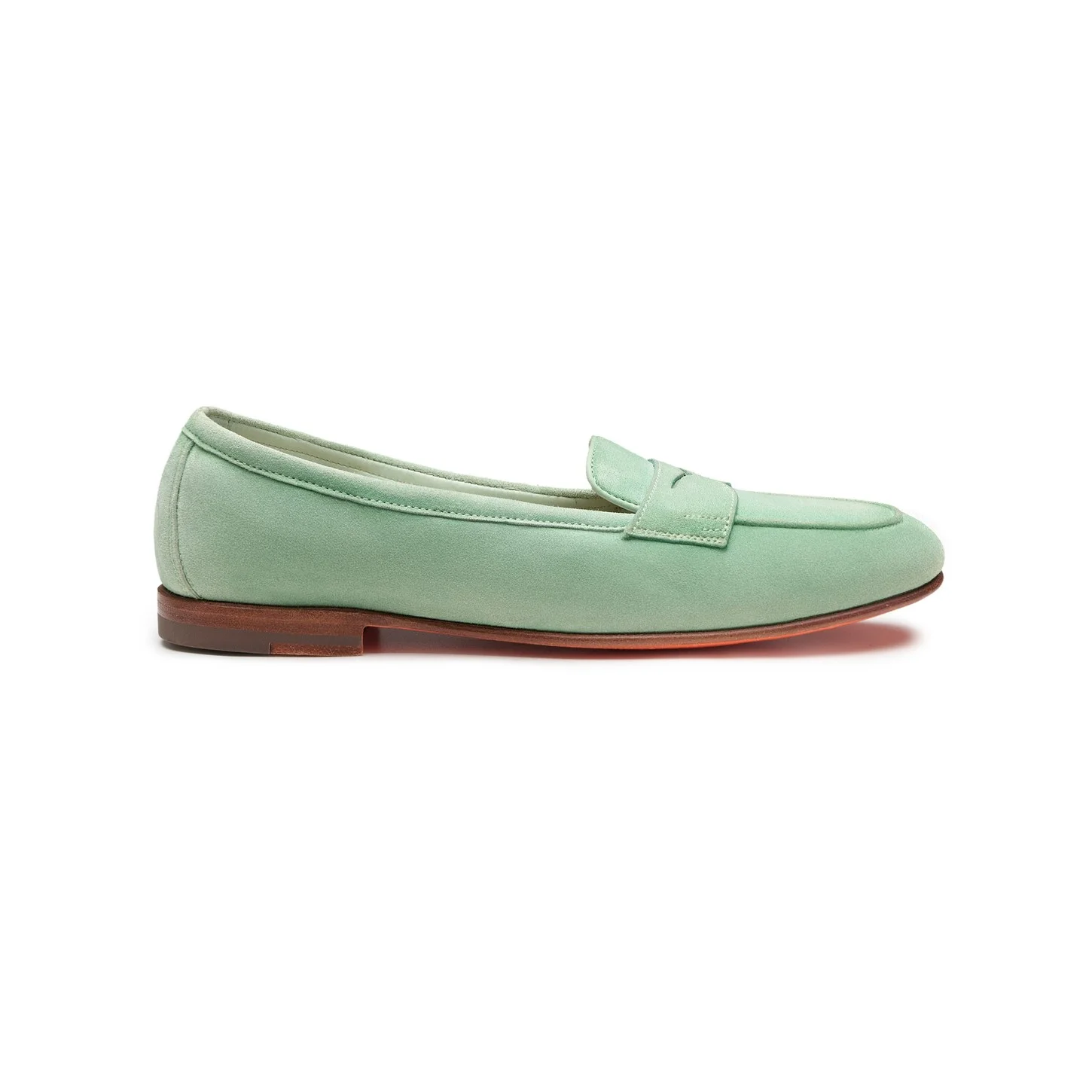 Women's green suede penny loafer - 1