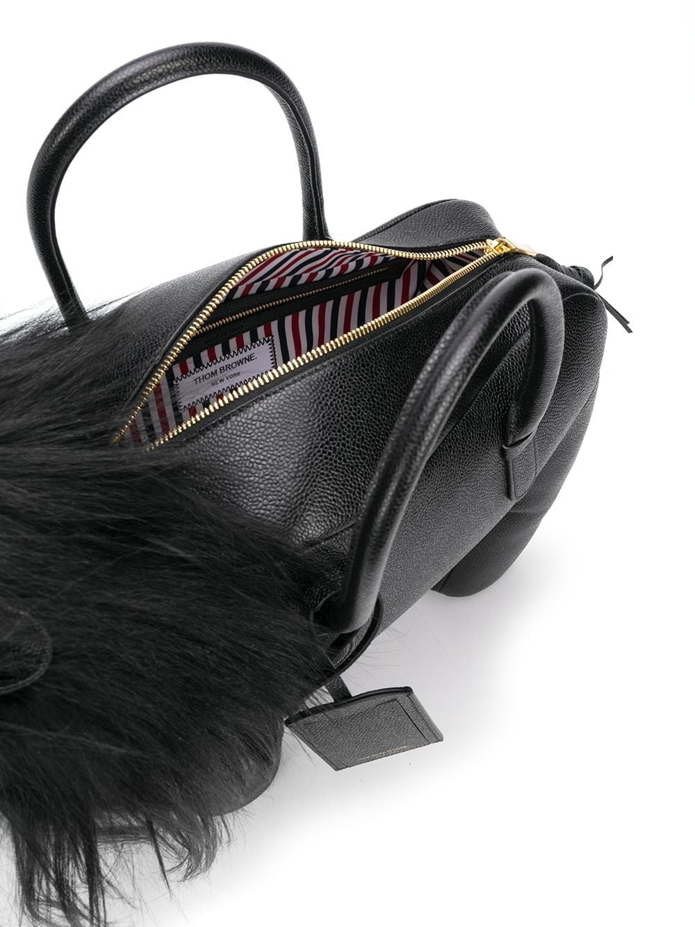 Lion pebbled leather tote bag - 5