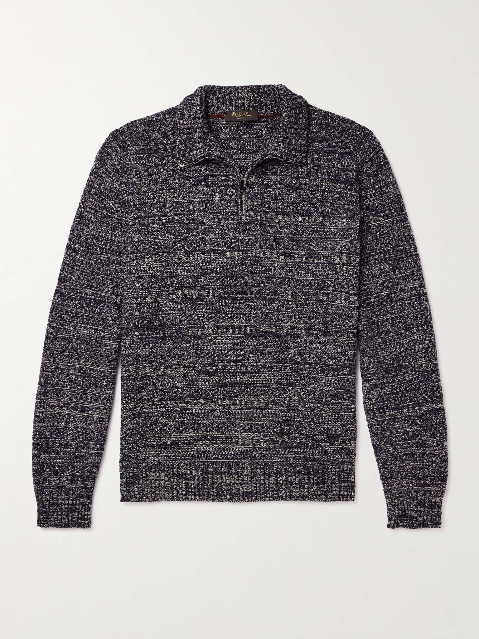 Fancy Cashmere Half-Zip Sweater - 1