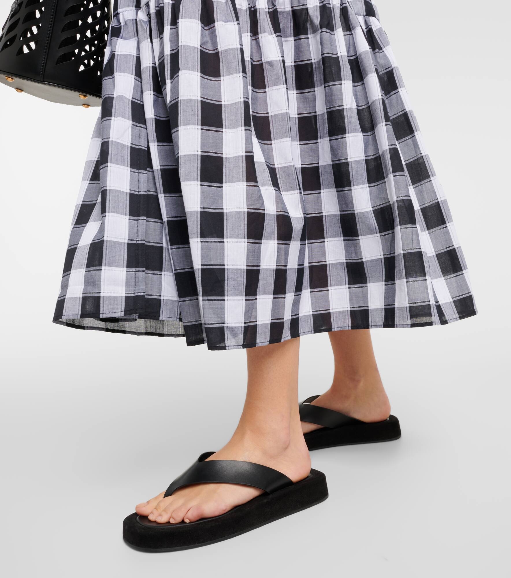 Chess printed cotton midi dress - 5