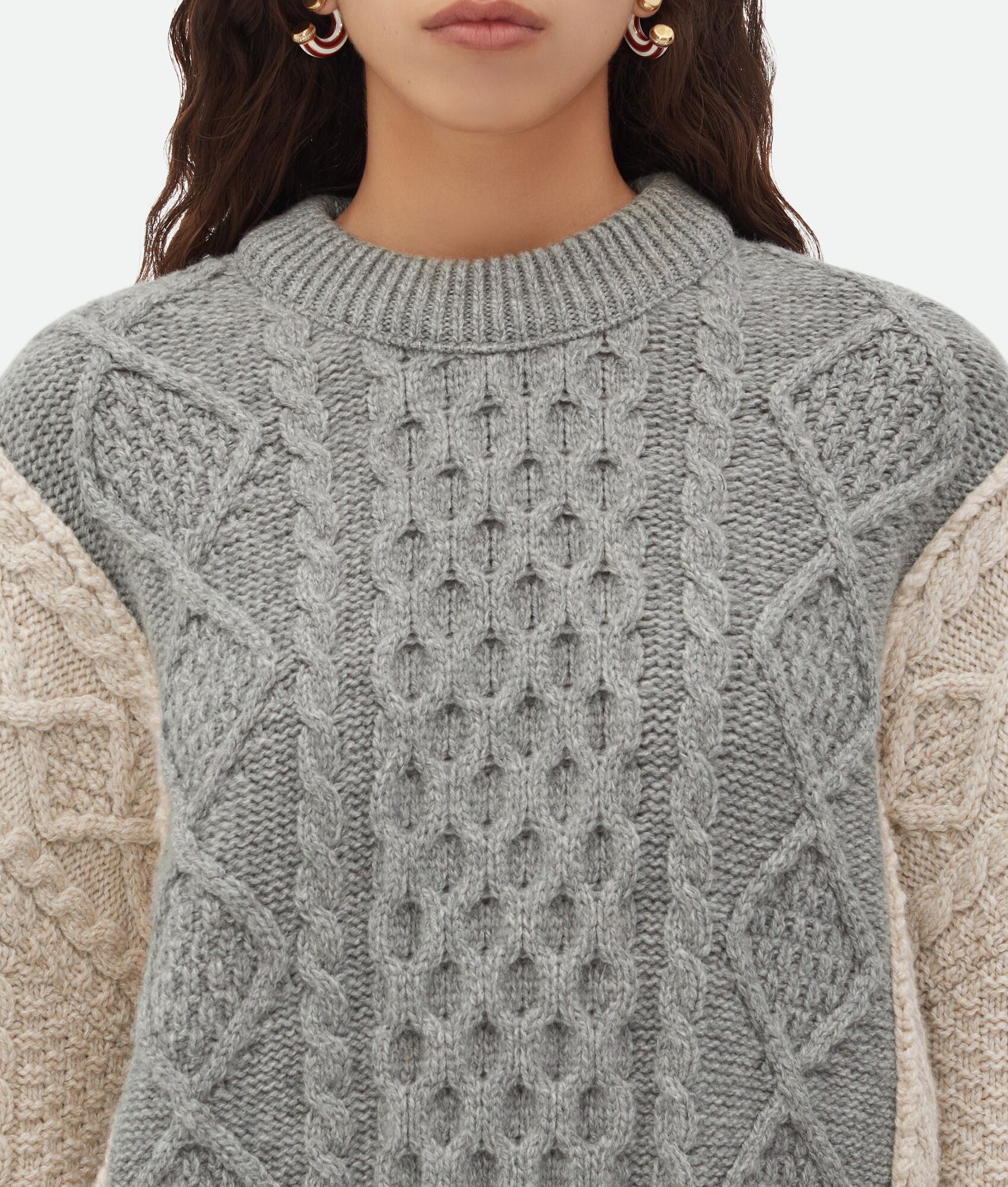 Aran Patchwork Wool Jumper - 5
