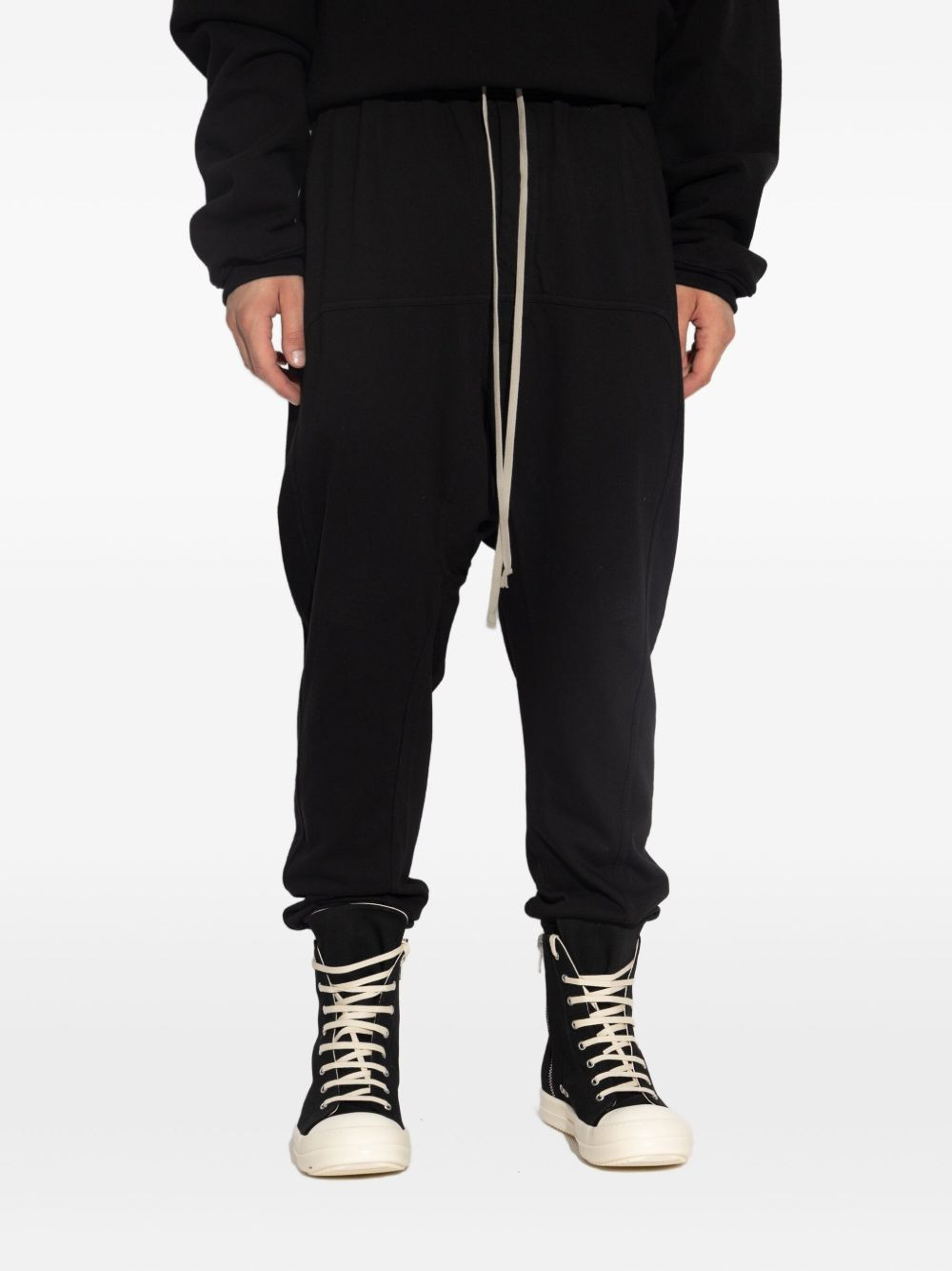cotton drop-crotch trousers - 3