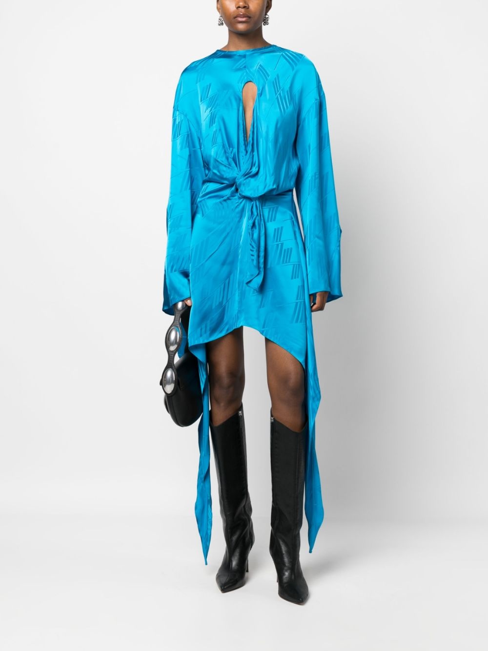 logo-print long-sleeve minidress - 2