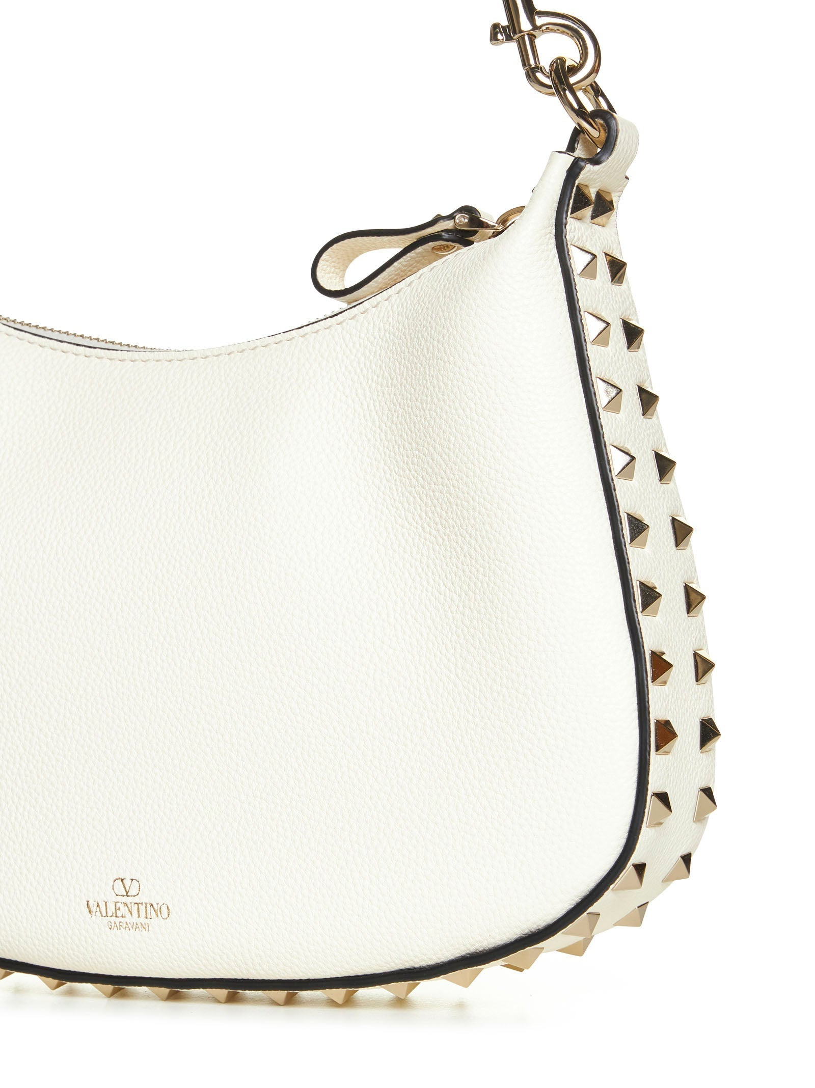 Valentino Garavani Women Rockstud Leather Small Hobo Bag - 4
