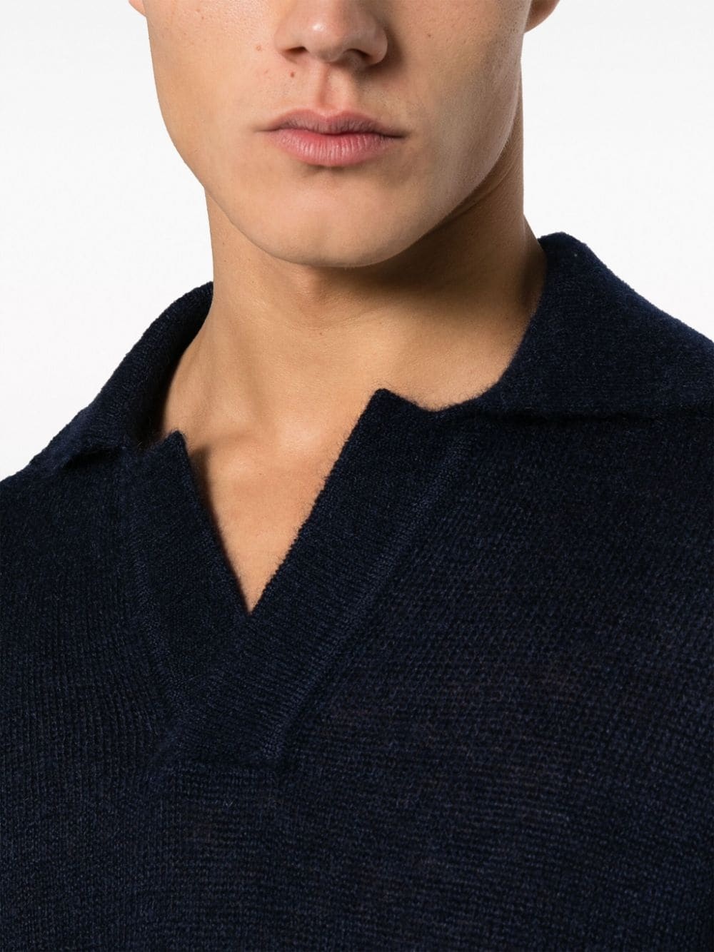 textured mohair-blend polo short - 5