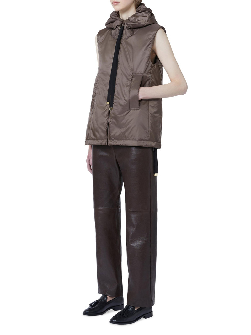 Women's Padded Hooded Gilet in Water Repellent Canvas - Hazelnut Brown 4