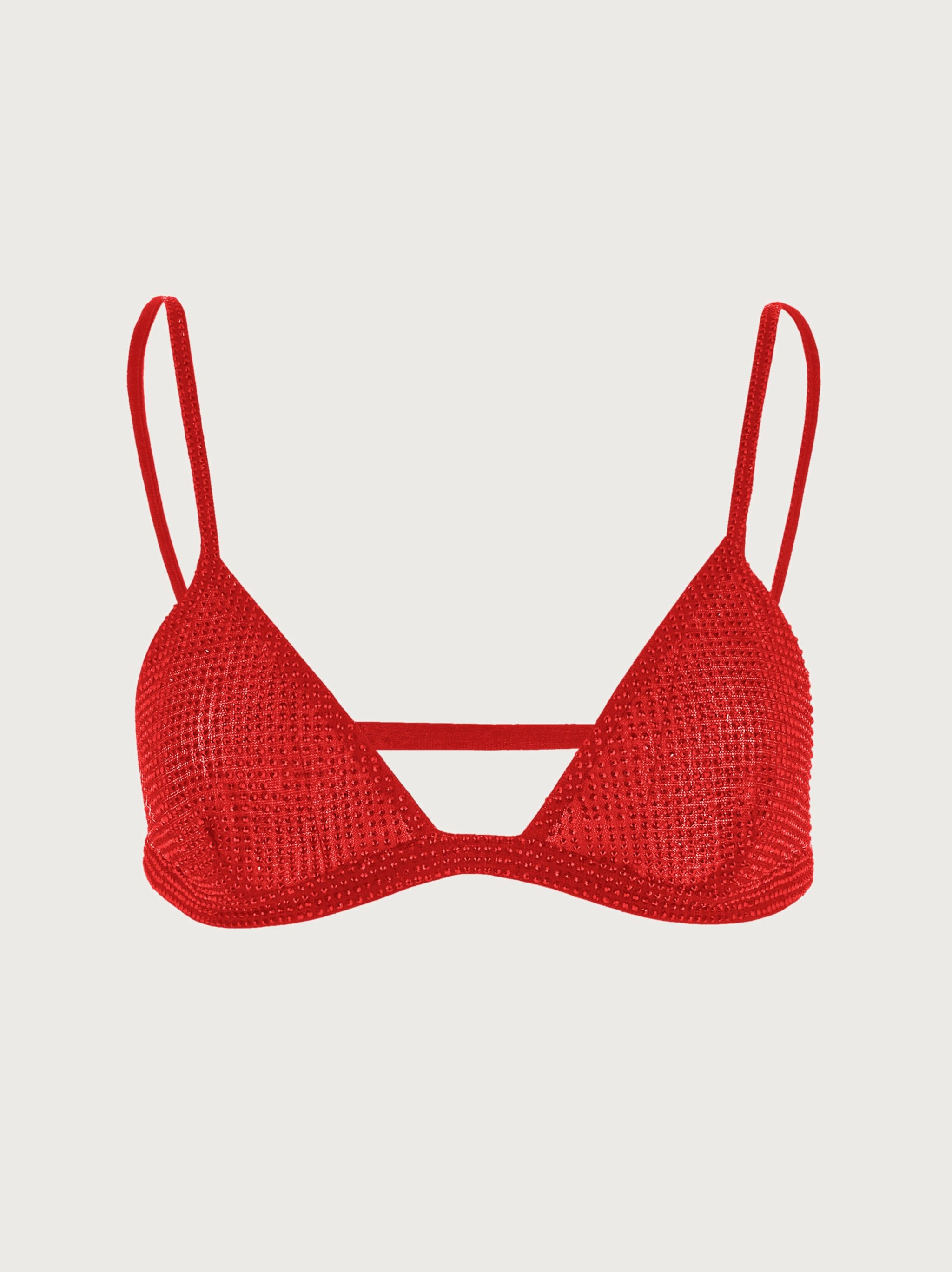 Silk crystal embellished bra - 1