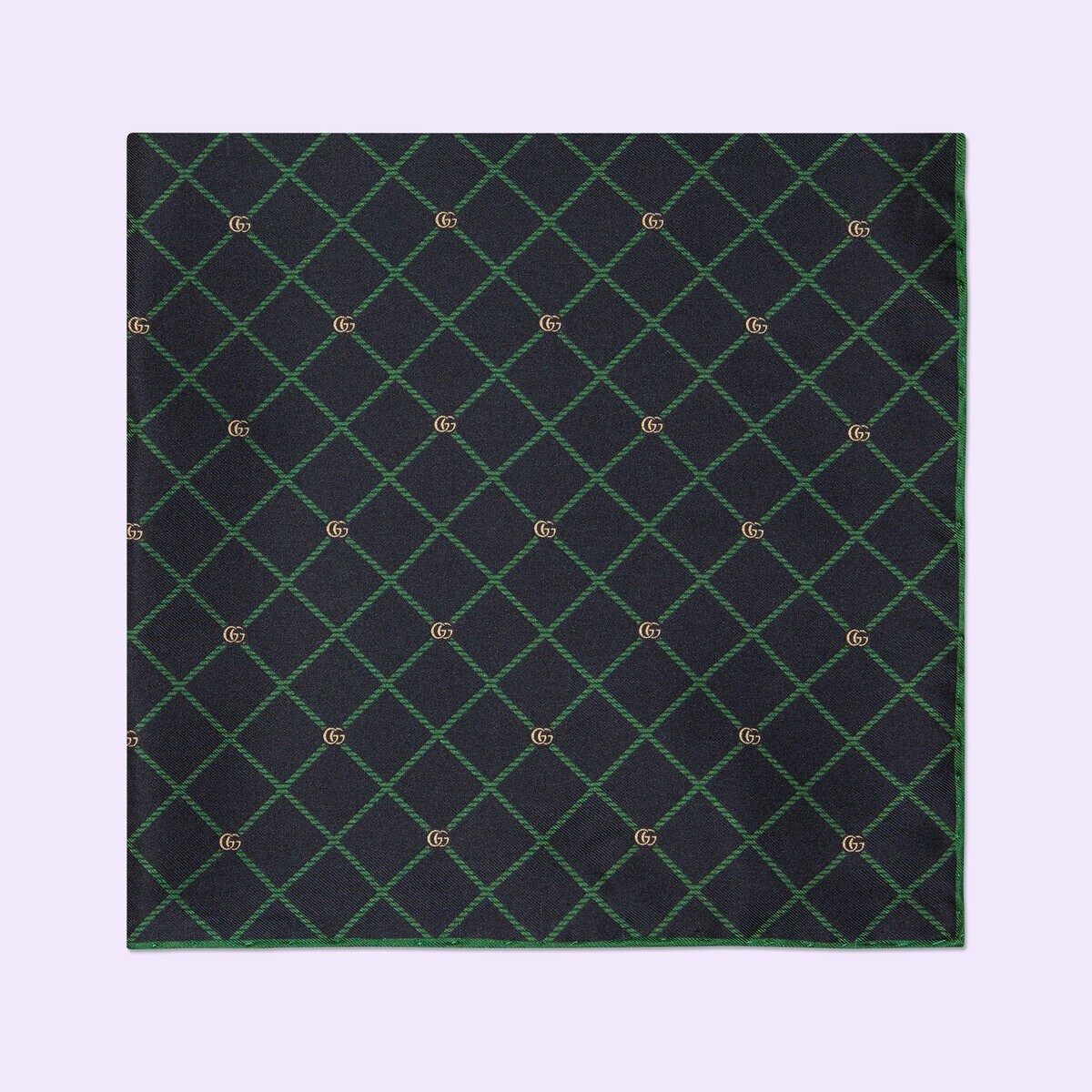 Double G and check silk pocket square - 2