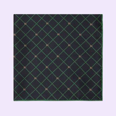 GUCCI Double G and check silk pocket square outlook