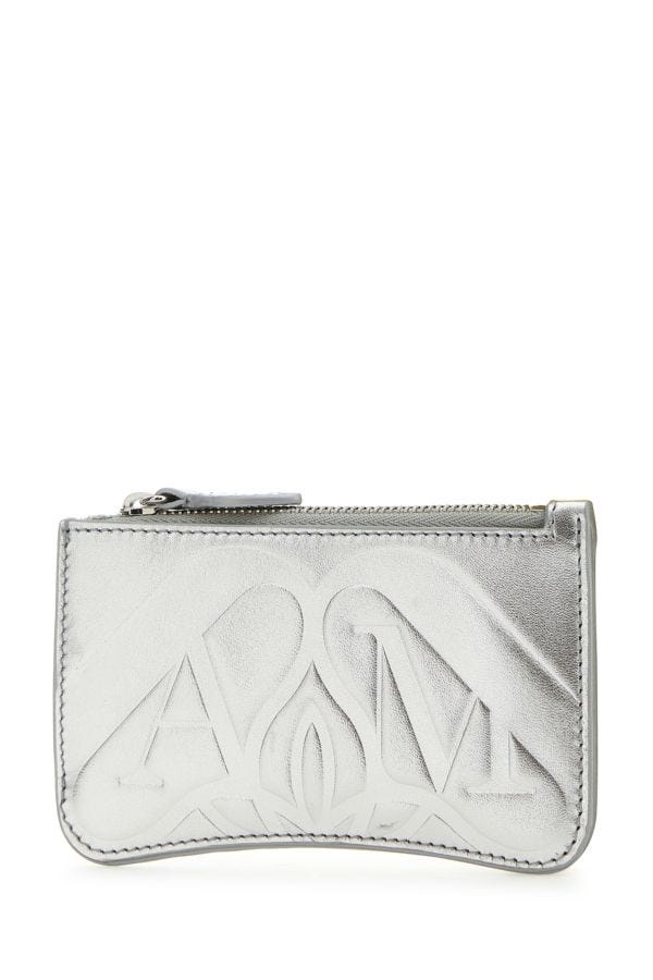 Alexander Mcqueen Woman Silver Leather Card Holder - 2