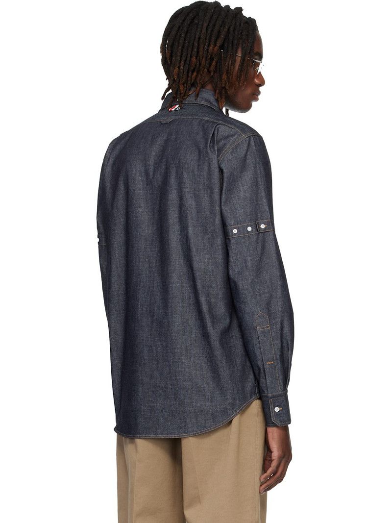 Navy Straight Fit Denim Shirt 3