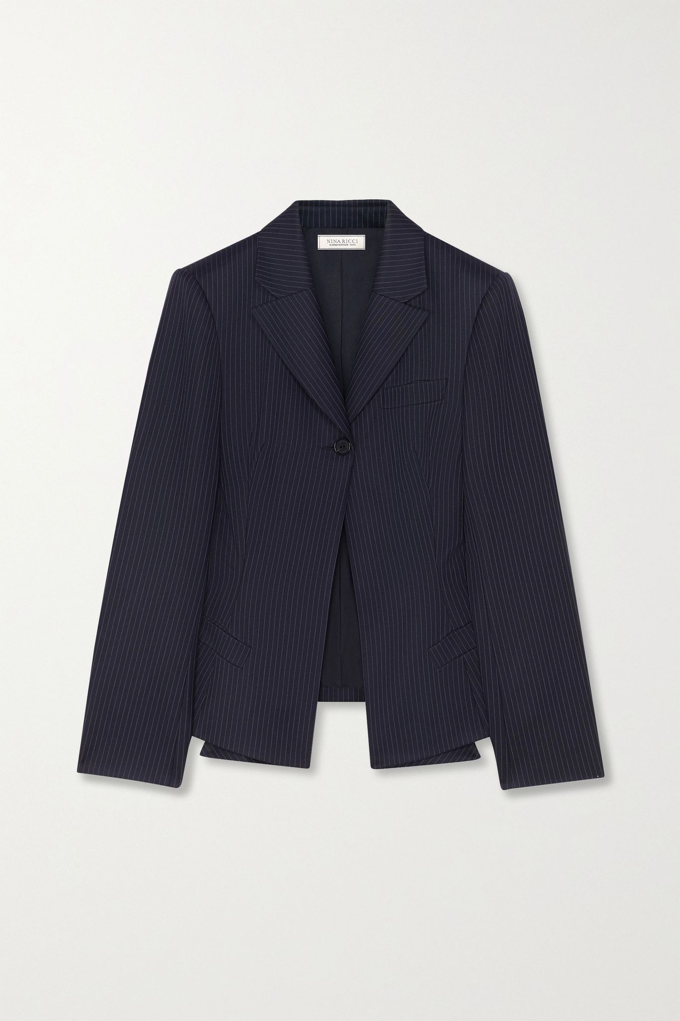 Pinstriped wool blazer - 1